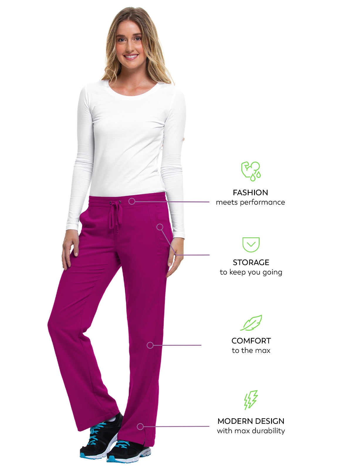 Women's 2-Pocket Taylor Flat Front Pant - 9095 - Wine