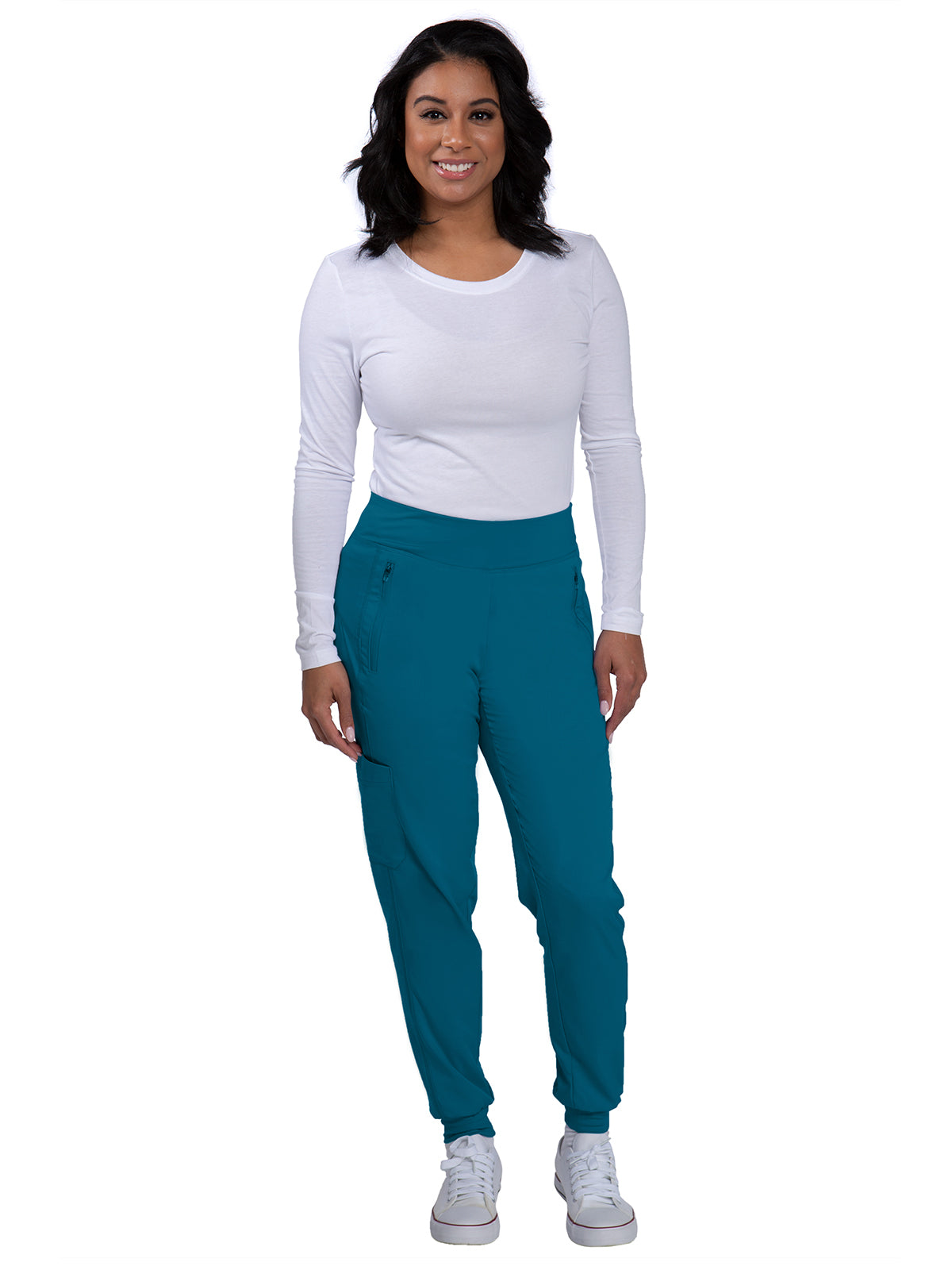 Women's 6-Pocket Tara Yoga Waistband Pant - 9233 - Caribbean