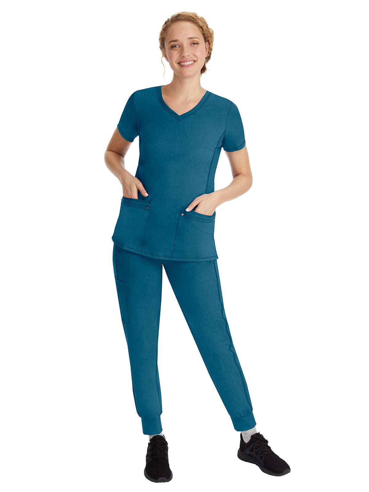 Women's 6-Pocket Tara Yoga Waistband Pant - 9233 - Caribbean