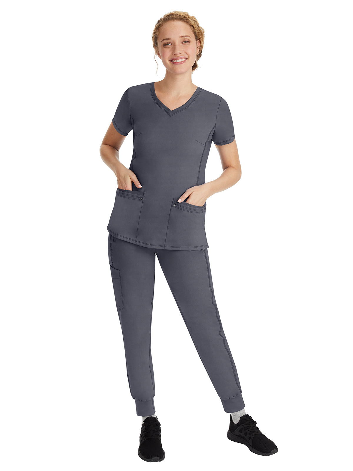 Women's 6-Pocket Tara Yoga Waistband Pant - 9233 - Pewter