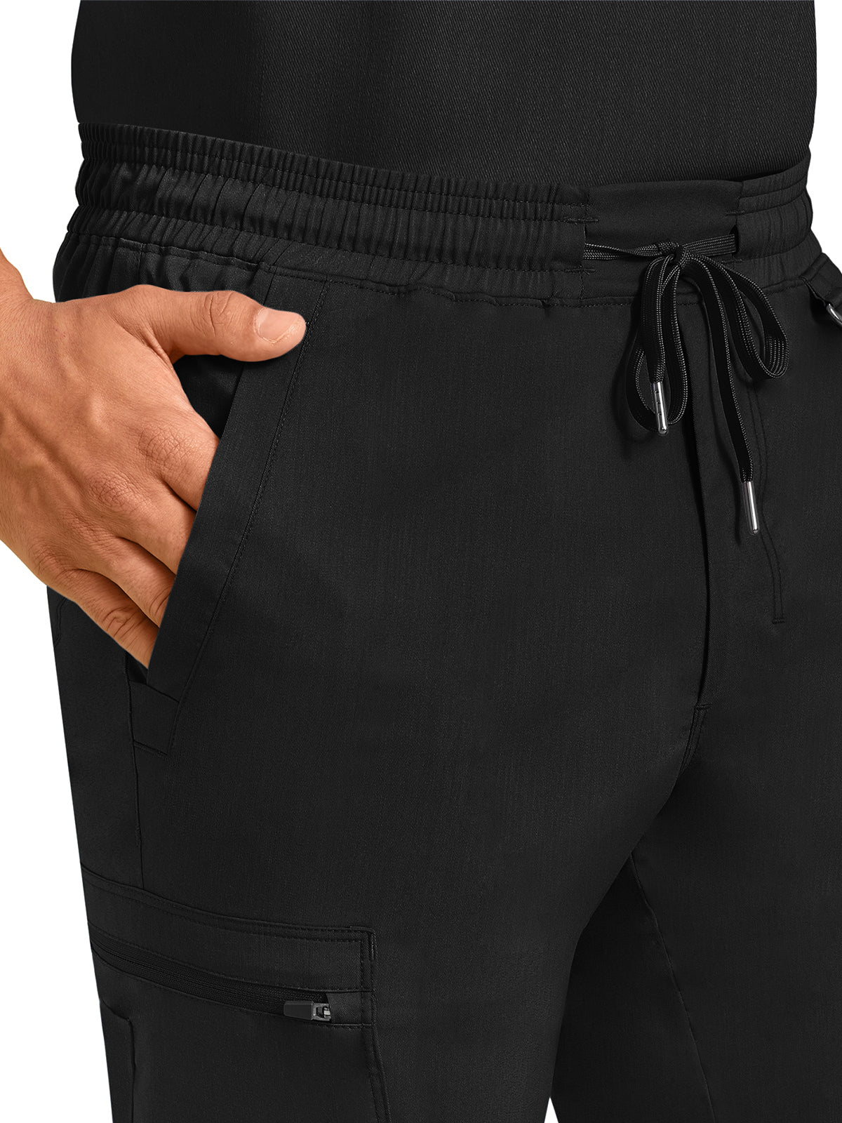 Men's 6-Pocket Daniel Two-Way Stretch Fabric Pant - 9300 - Black