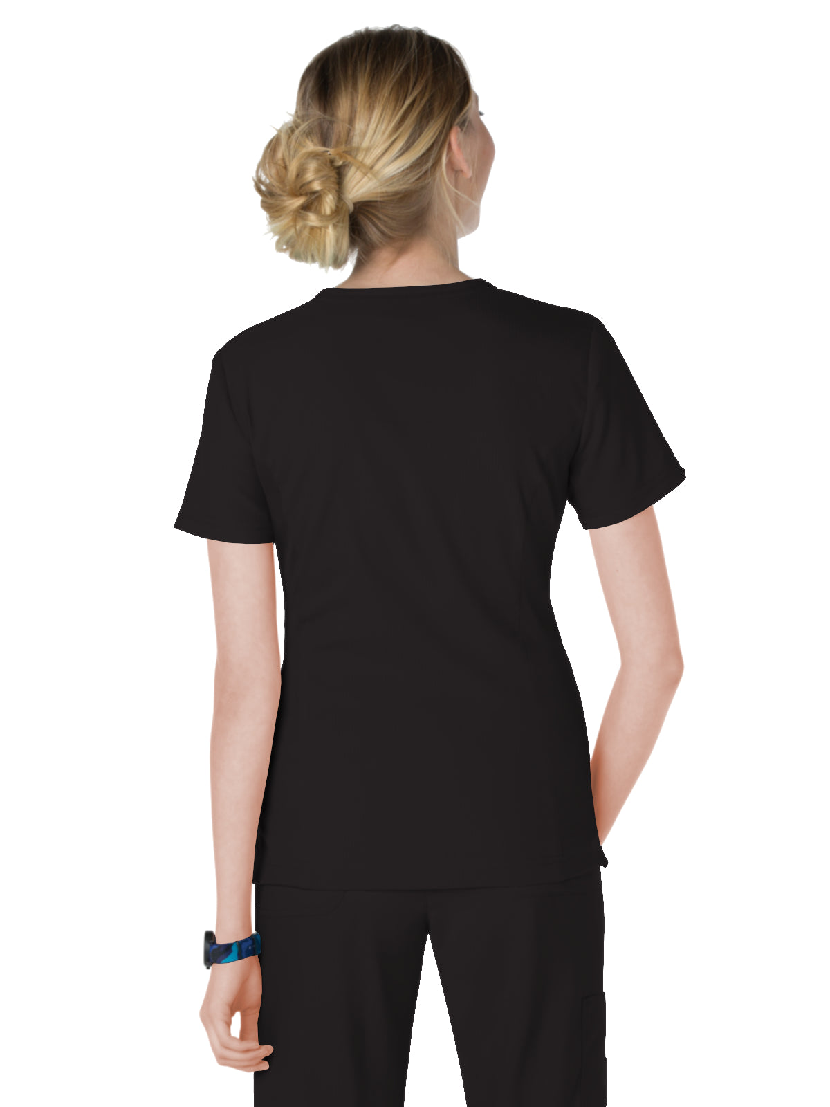 Women's 4-Pocket Zipper Neck Serenity Top - 317 - Black