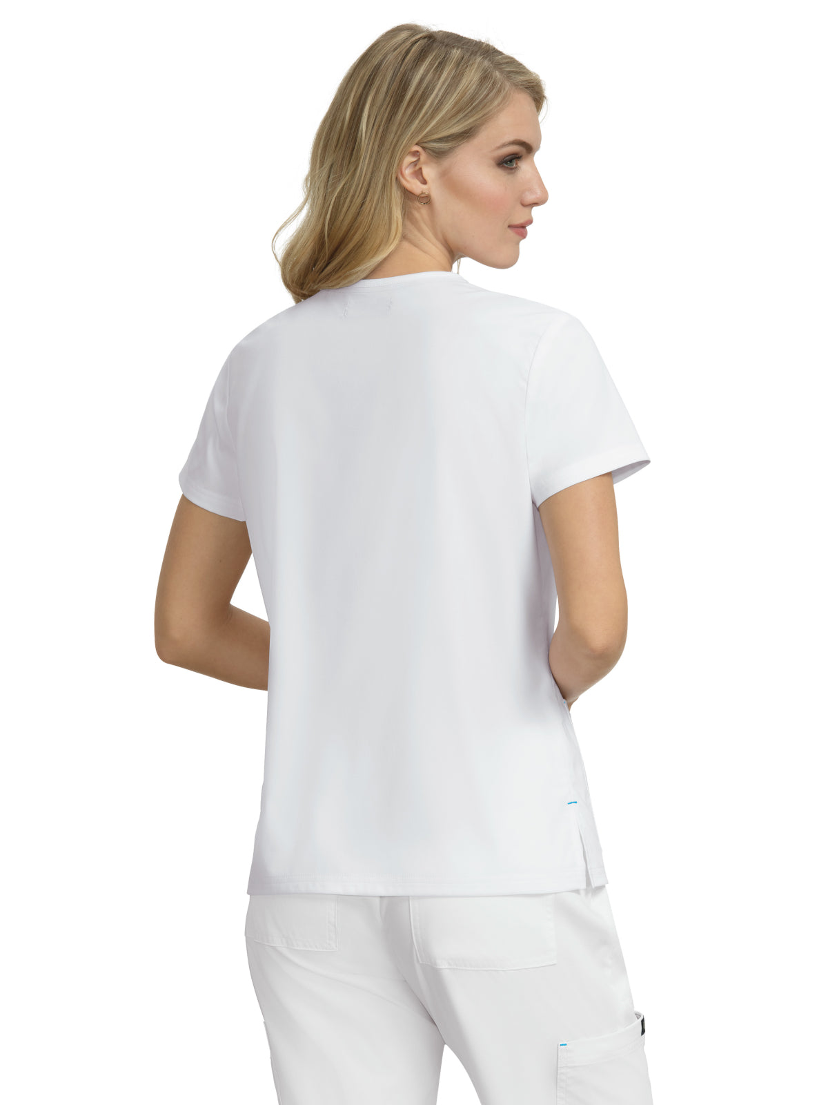 Women's 4-Pocket Stretch V-Neck Becca Top - 373 - White