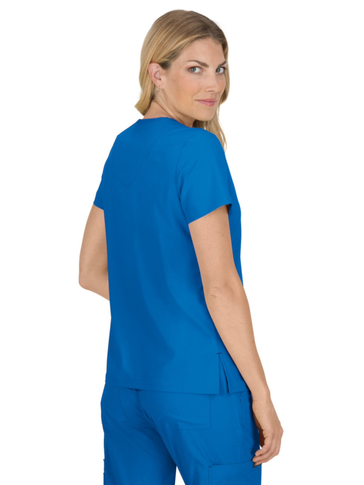 Women's 4-Pocket Stretch V-Neck Becca Top - 373 - Royal Blue