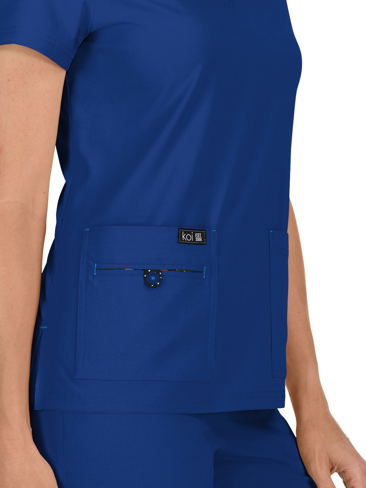 Women's 4-Pocket Stretch V-Neck Becca Top - 373 - Galaxy