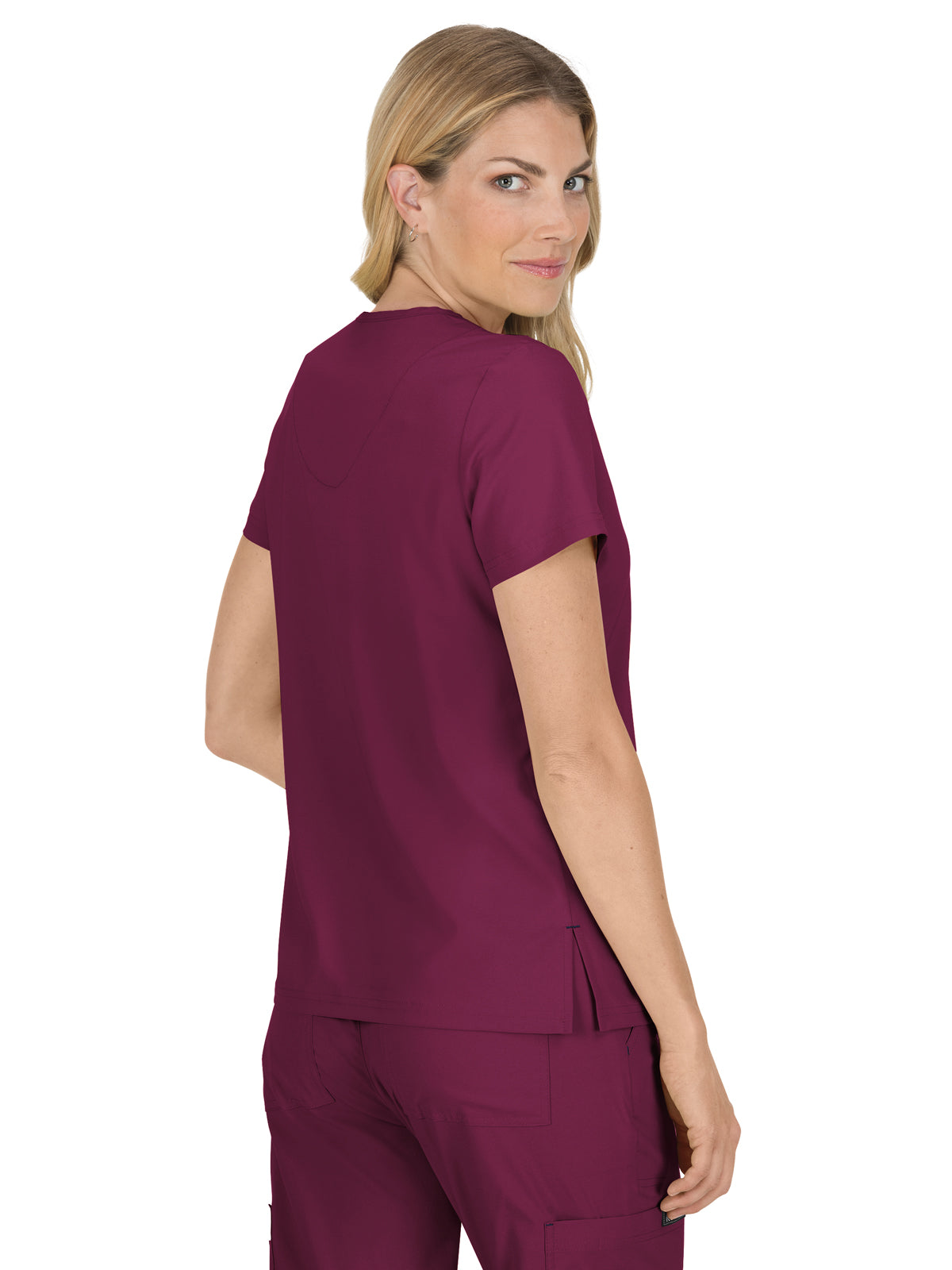 Women's 4-Pocket Stretch V-Neck Becca Top - 373 - Wine