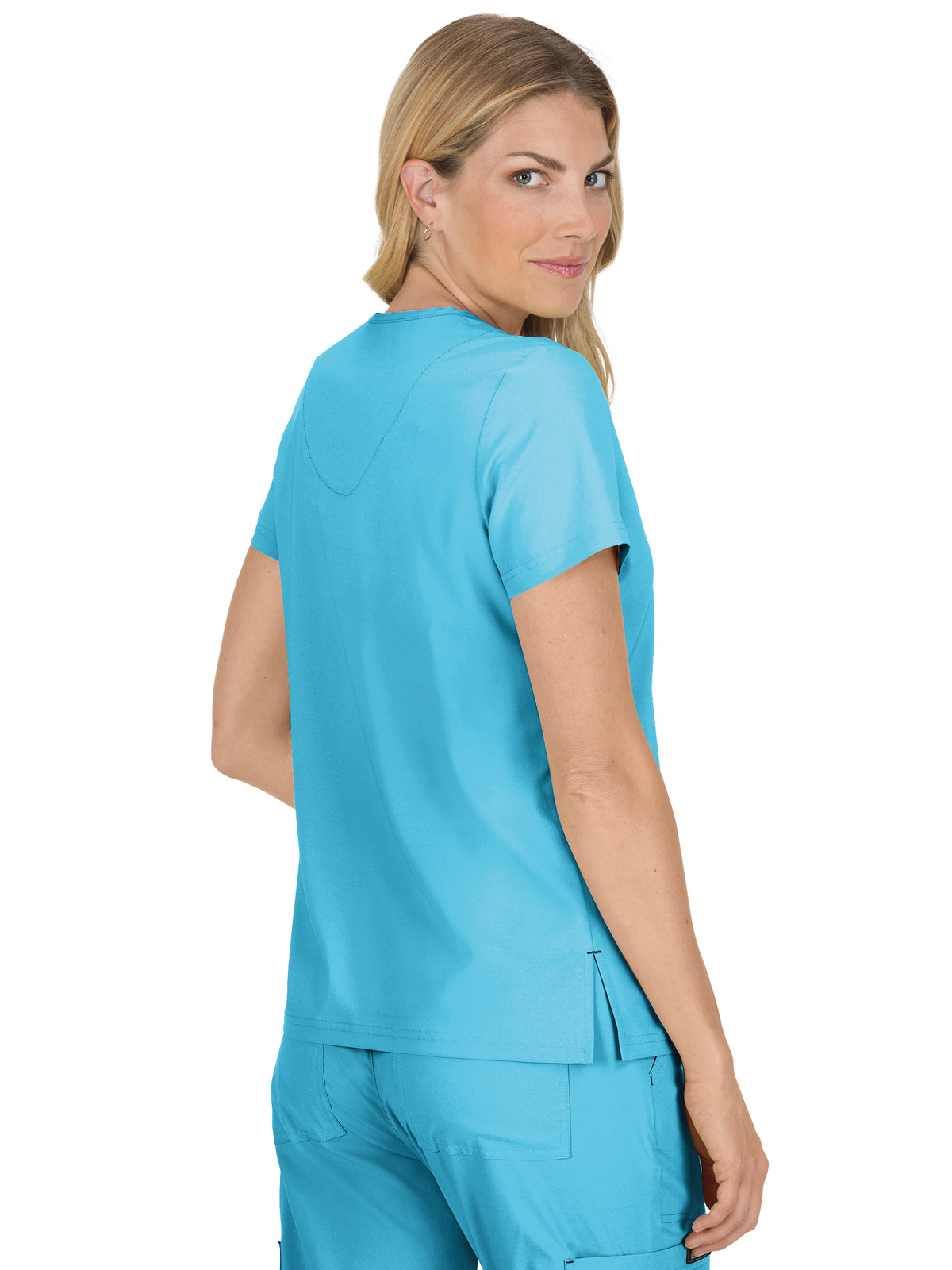 Women's 4-Pocket Stretch V-Neck Becca Top - 373 - Electric Blue