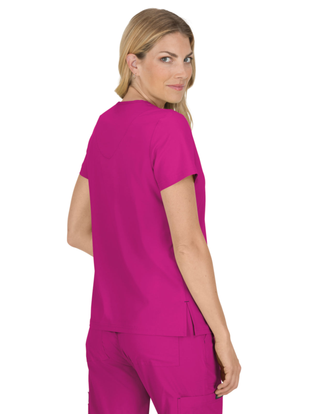 Women's 4-Pocket Stretch V-Neck Becca Top - 373 - Azalea Pink