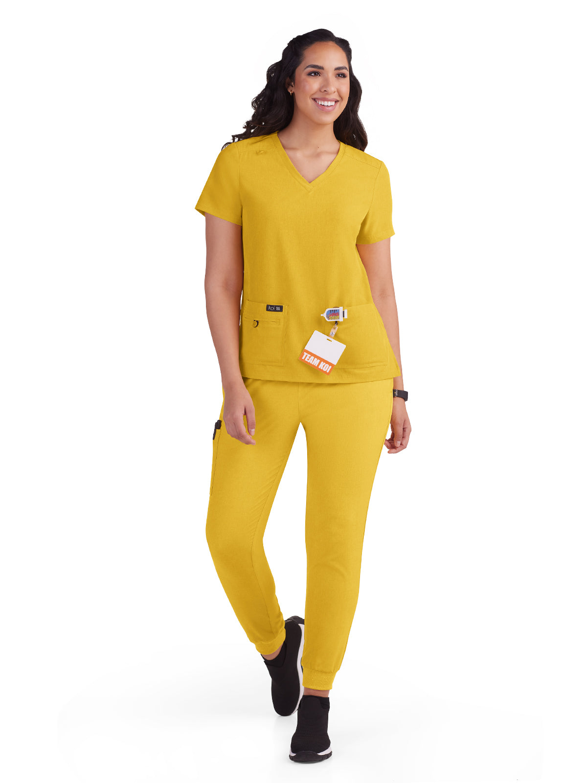 Women's 4-Pocket Stretch V-Neck Becca Top - 373 - Heather Mango