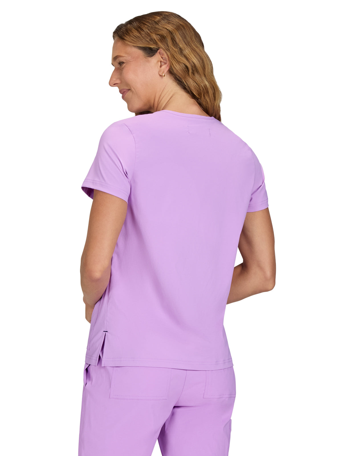 Women's 4-Pocket Stretch V-Neck Becca Top - 373 - Bloom Lavender