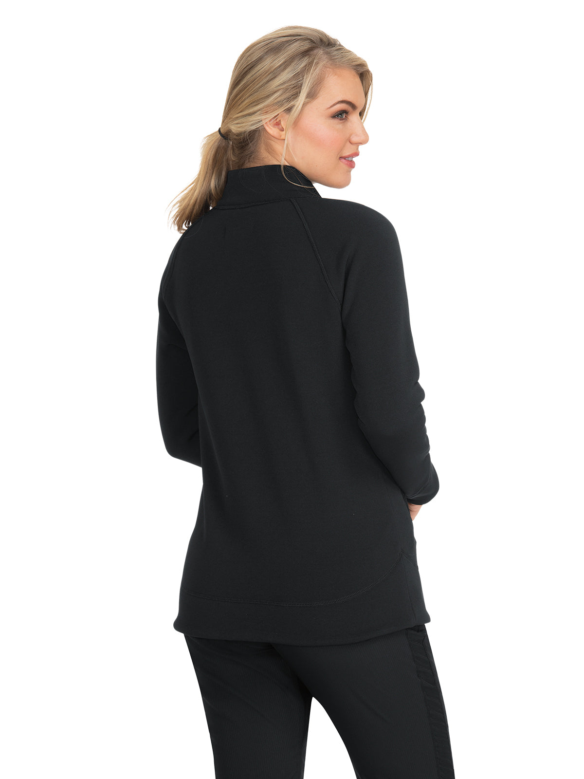 Women's 2-Pocket Super Soft Fleece Wellness Jacket - 452 - Black