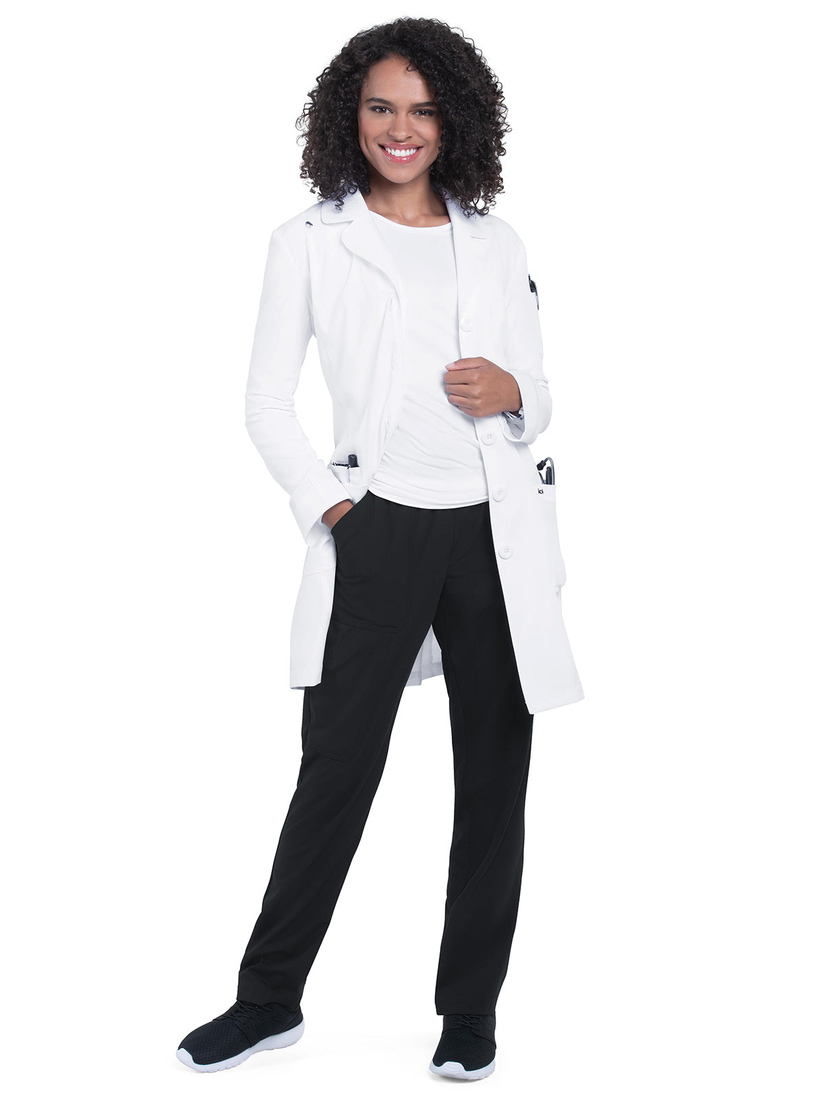 Women's Four-Pocket 35" Her Everyday Stretch Lab Coat - 457 - White (001)
