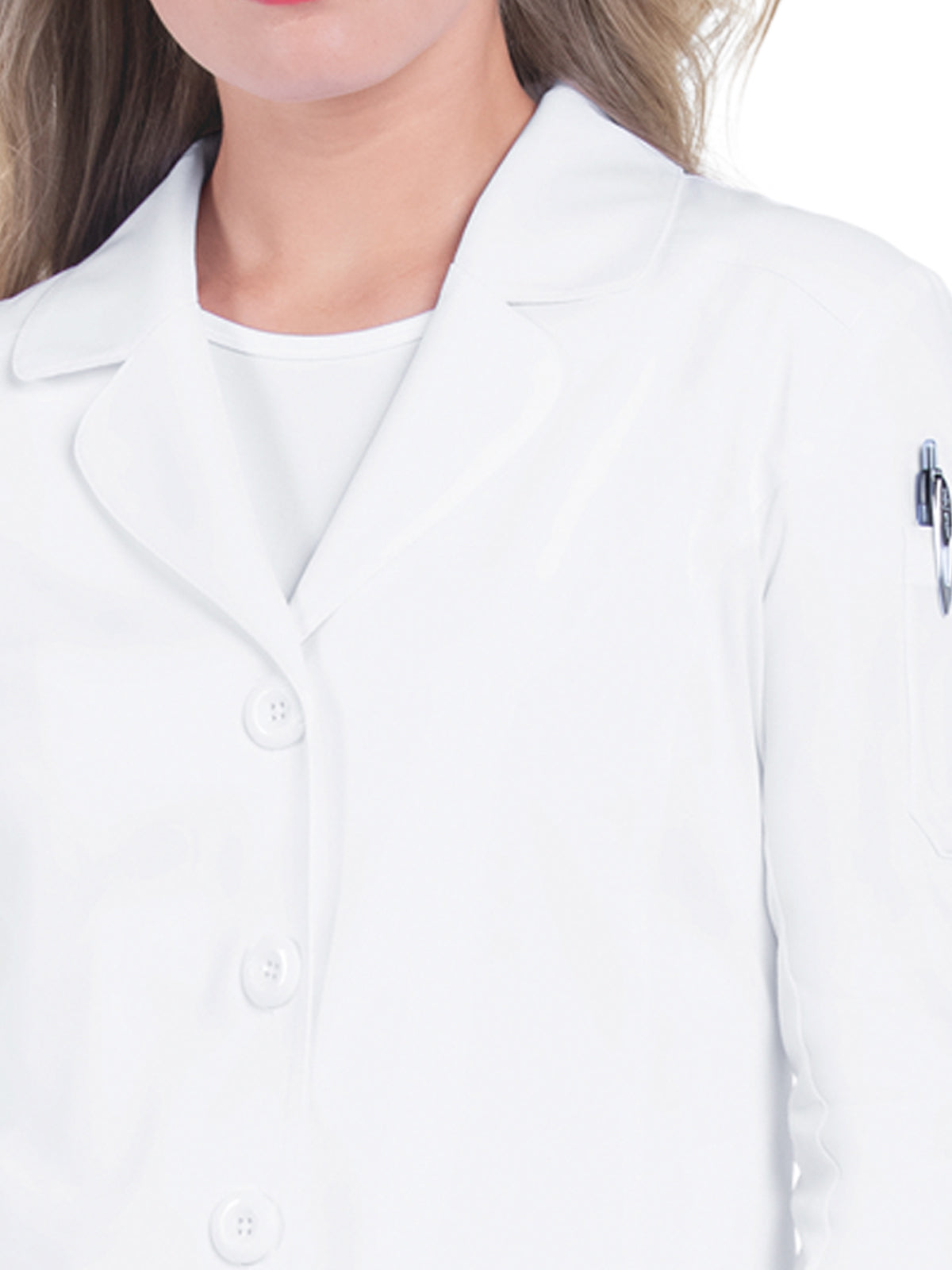 Women's Four-Pocket 35" Her Everyday Stretch Lab Coat - 457 - White