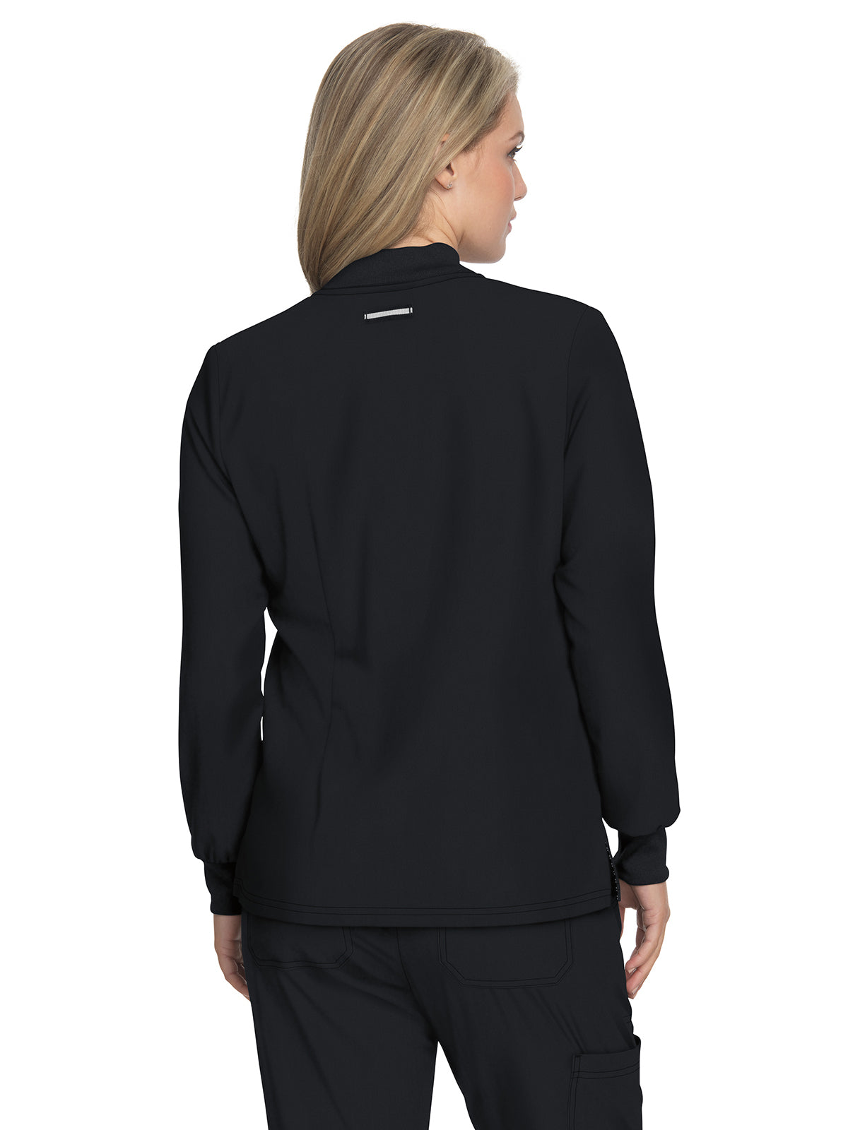 Women's Zipper Front Stretch Always in Motion Jacket - 458 - Black