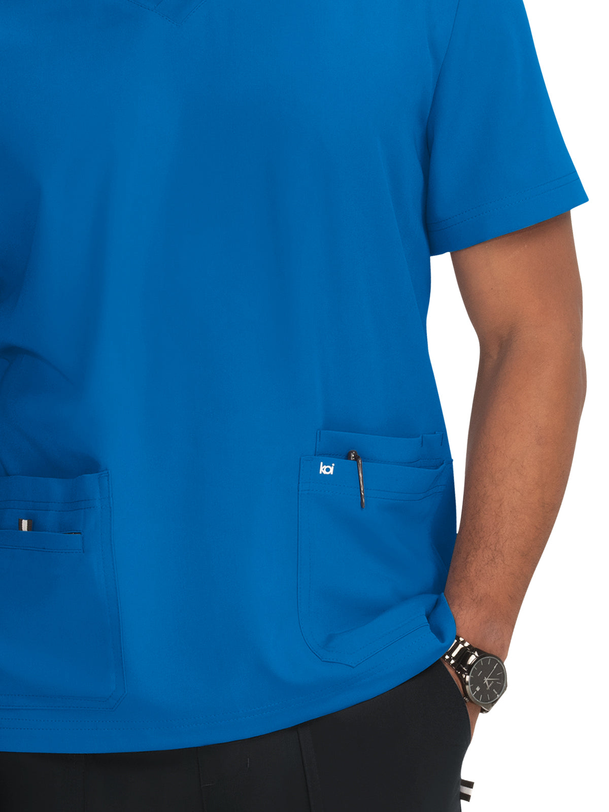 Men's 4-Pocket V-Neck Free To Be Top - 672 - Royal Blue