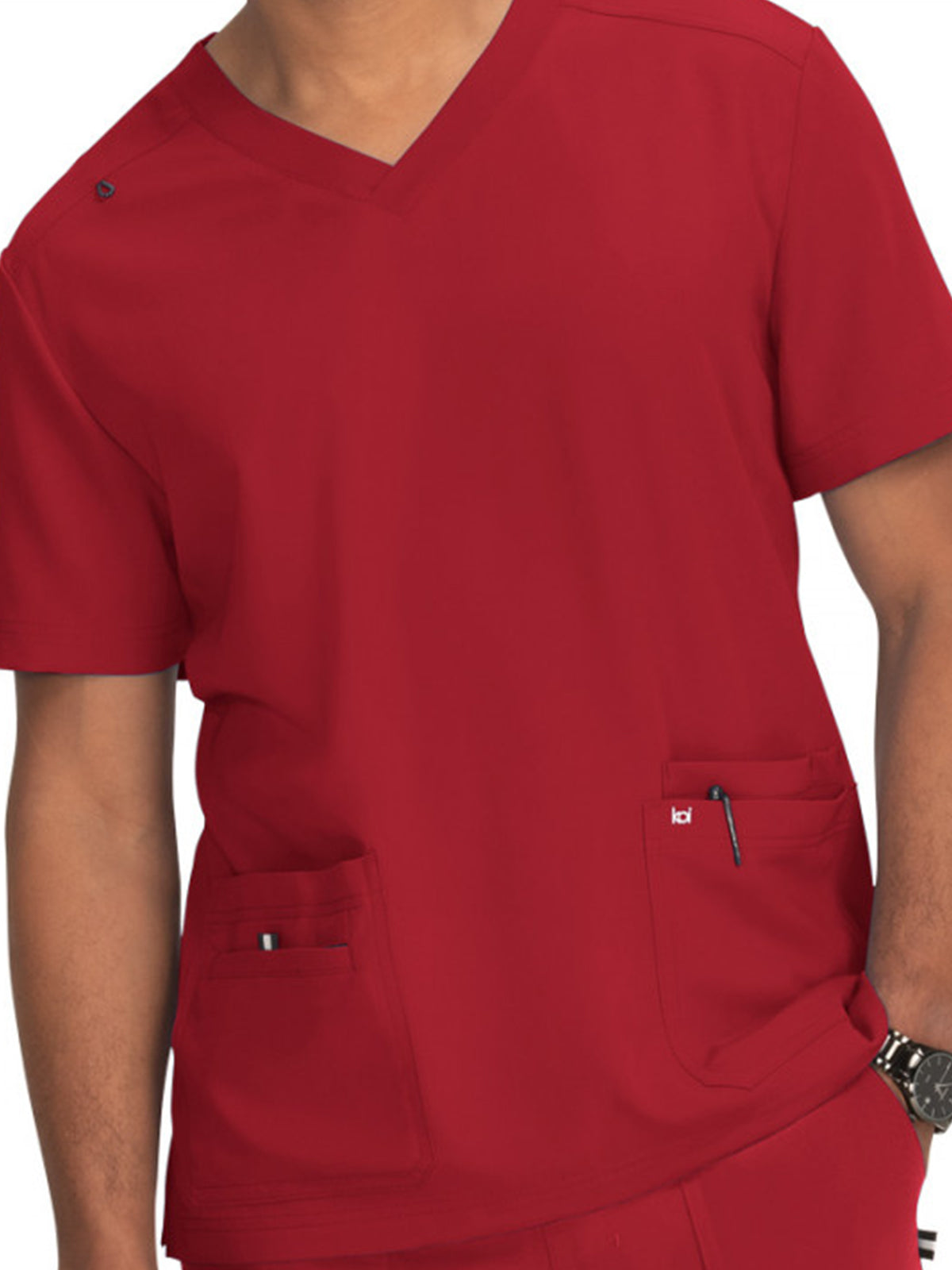Men's 4-Pocket V-Neck Free To Be Top - 672 - Ruby