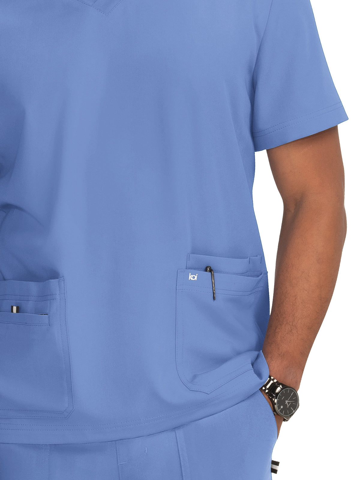 Men's 4-Pocket V-Neck Free To Be Top - 672 - True Ceil