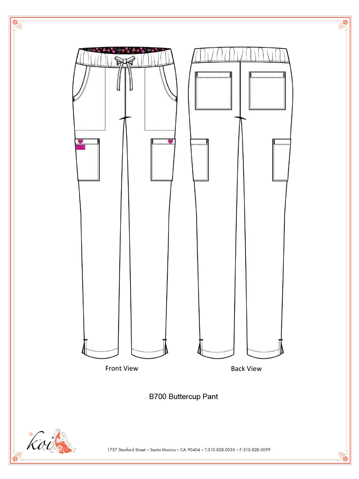 Women's 6-Pocket Slim Fit Buttercup Pant - B700 - Sweet Pink
