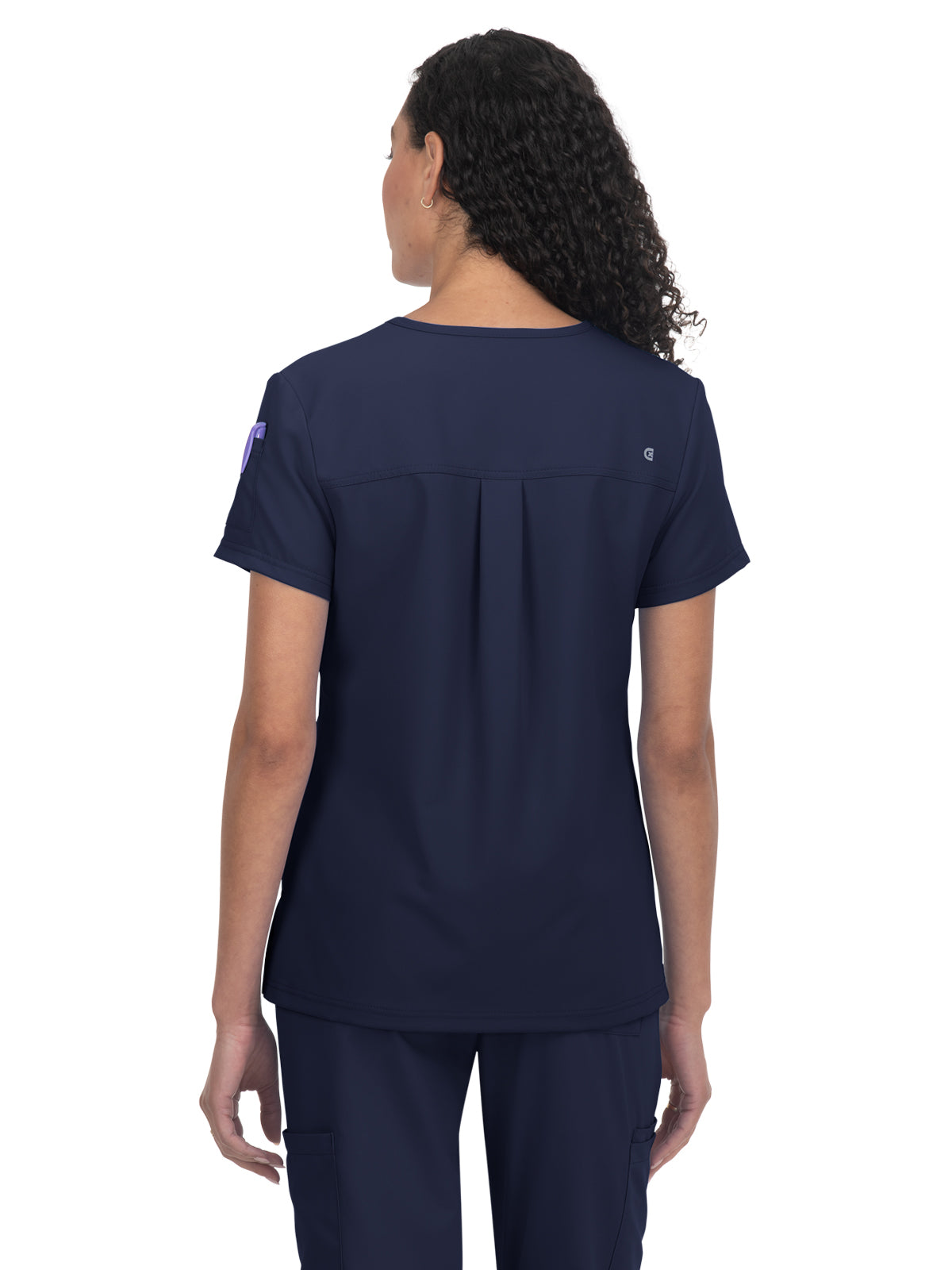 Women's 2-Pocket V-Neck Tuck-In Aura Top - C100 - Navy