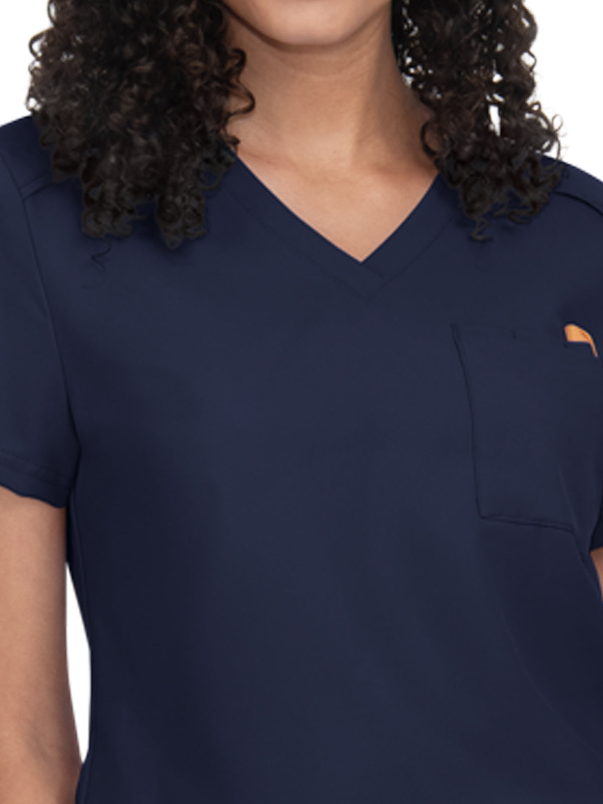 Women's 2-Pocket V-Neck Tuck-In Aura Top - C100 - Navy