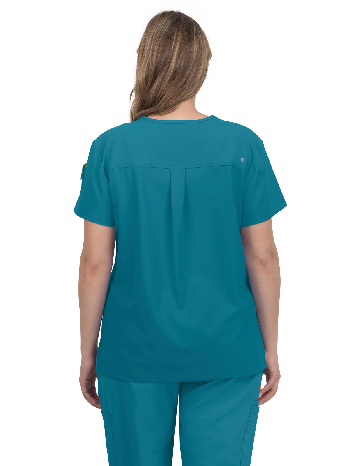 Women's 2-Pocket V-Neck Tuck-In Aura Top - C100 - Teal