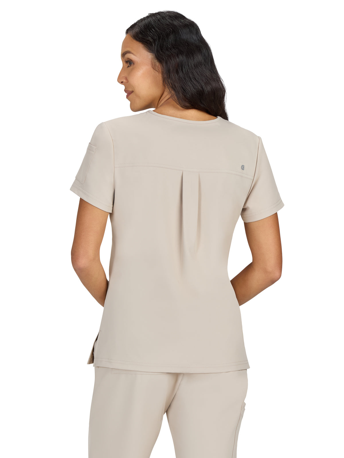 Women's 2-Pocket V-Neck Tuck-In Aura Top - C100 - Khaki