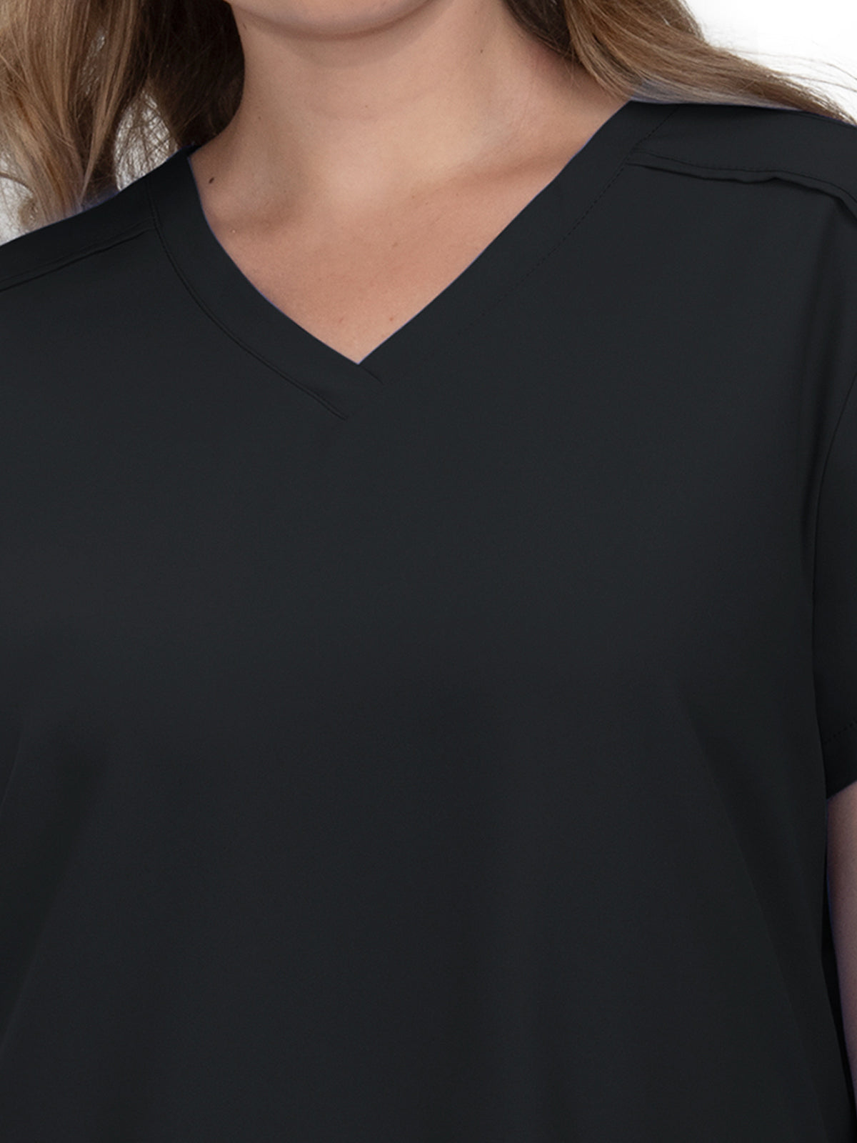Women's 3-Pocket V-Neck Cardi Top - C101 - Black