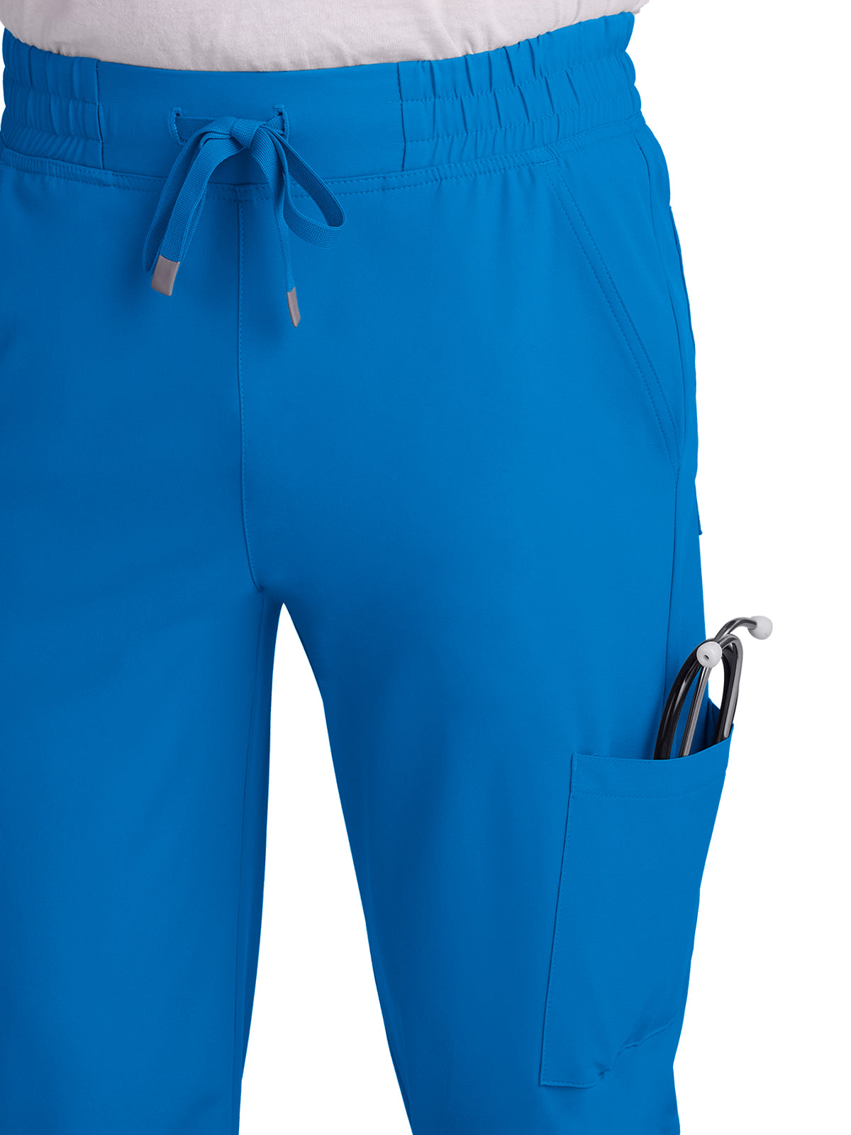 Men's Drawstring Elastic Waist Connective Jogger Pant - C600 - Royal Blue
