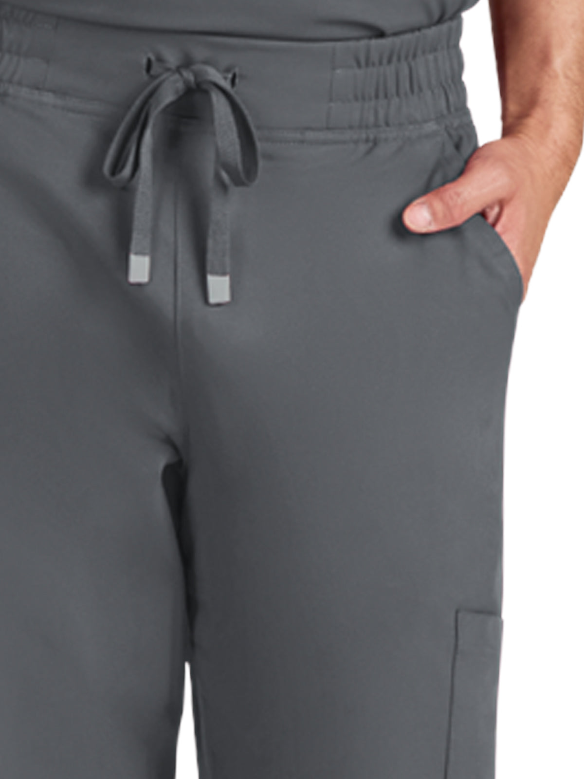 Men's Drawstring Elastic Waist Connective Jogger Pant - C600 - Pewter