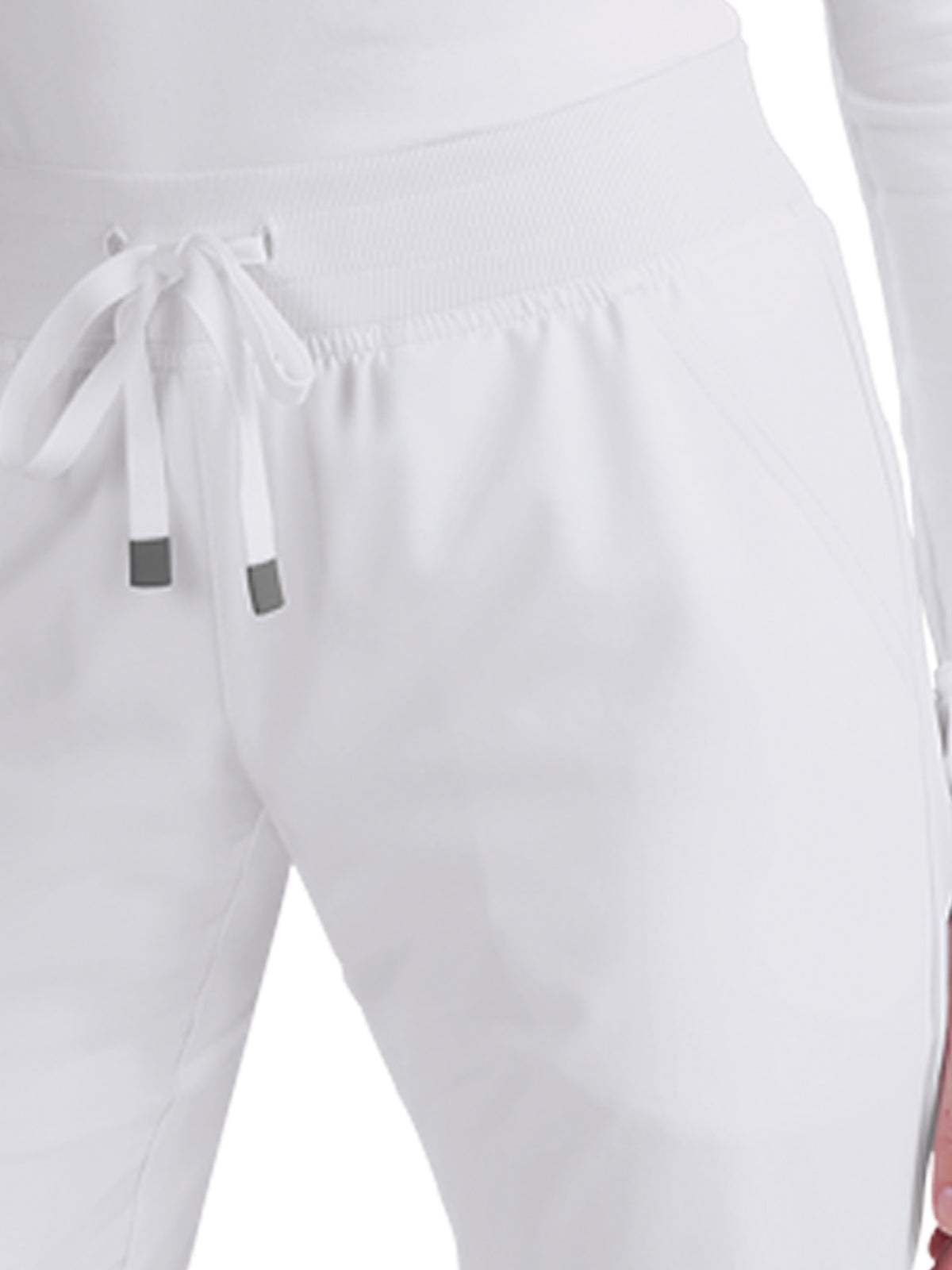 Women's 7-Pocket Drawstring Elastic Waist Atria Pant - C701 - White