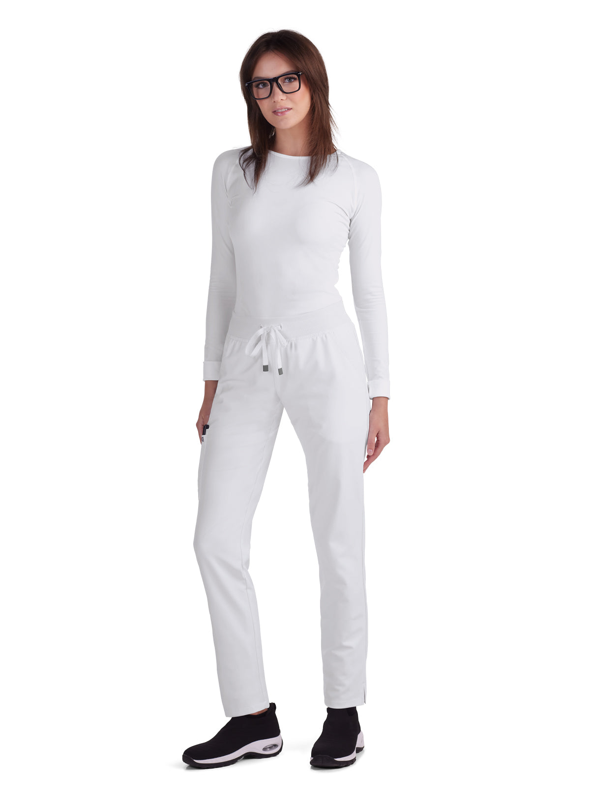 Women's 7-Pocket Drawstring Elastic Waist Atria Pant - C701 - White