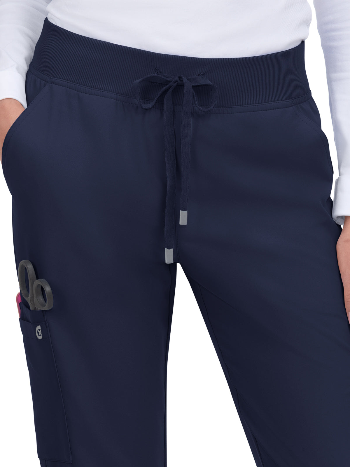 Women's 7-Pocket Drawstring Elastic Waist Atria Pant - C701 - Navy