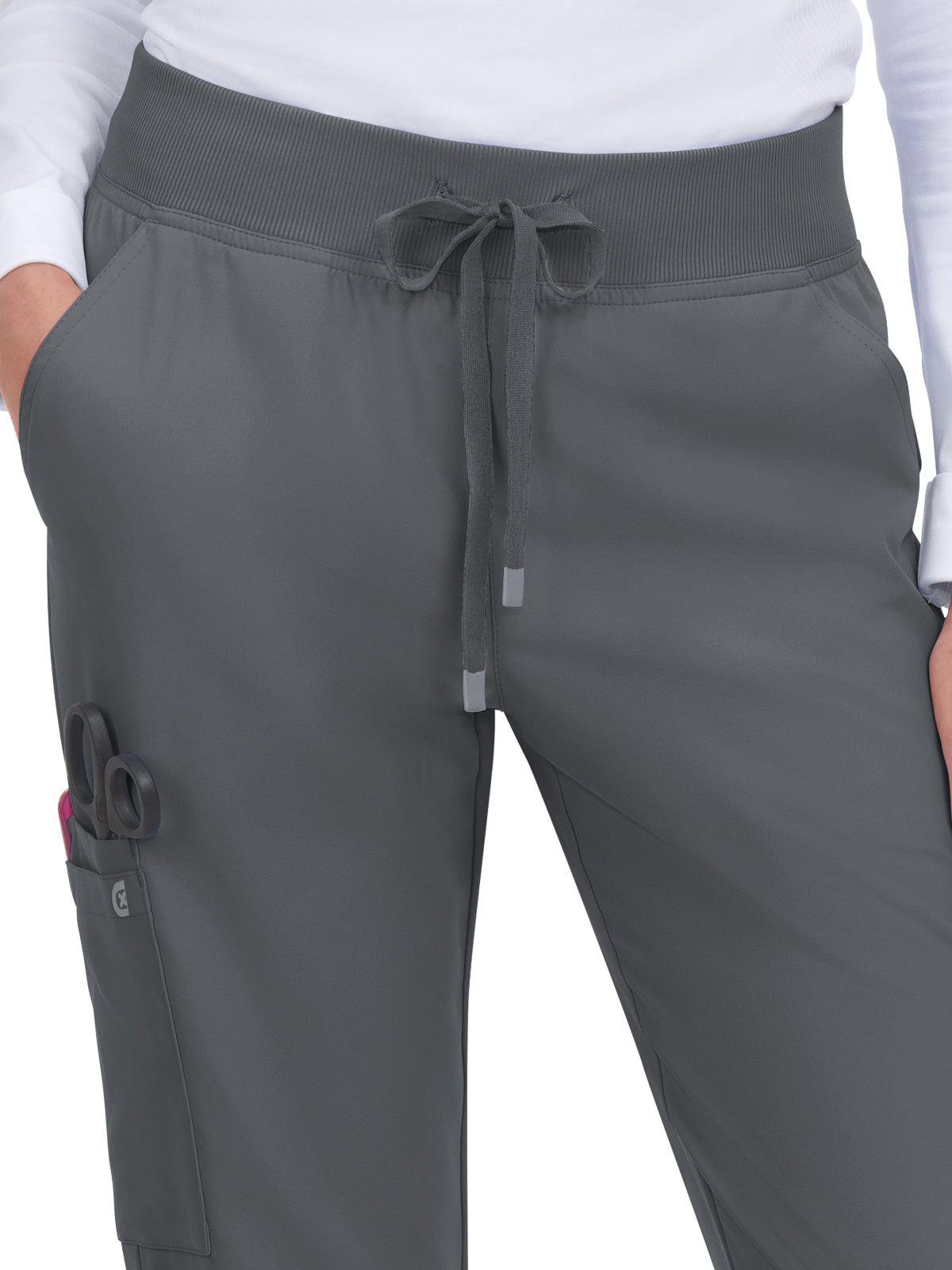 Women's 7-Pocket Drawstring Elastic Waist Atria Pant - C701 - Pewter