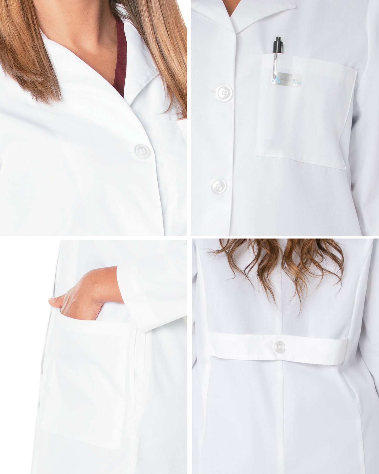 Women's Three-Pocket 38" Full-Length Lab Coat - 3155 - White