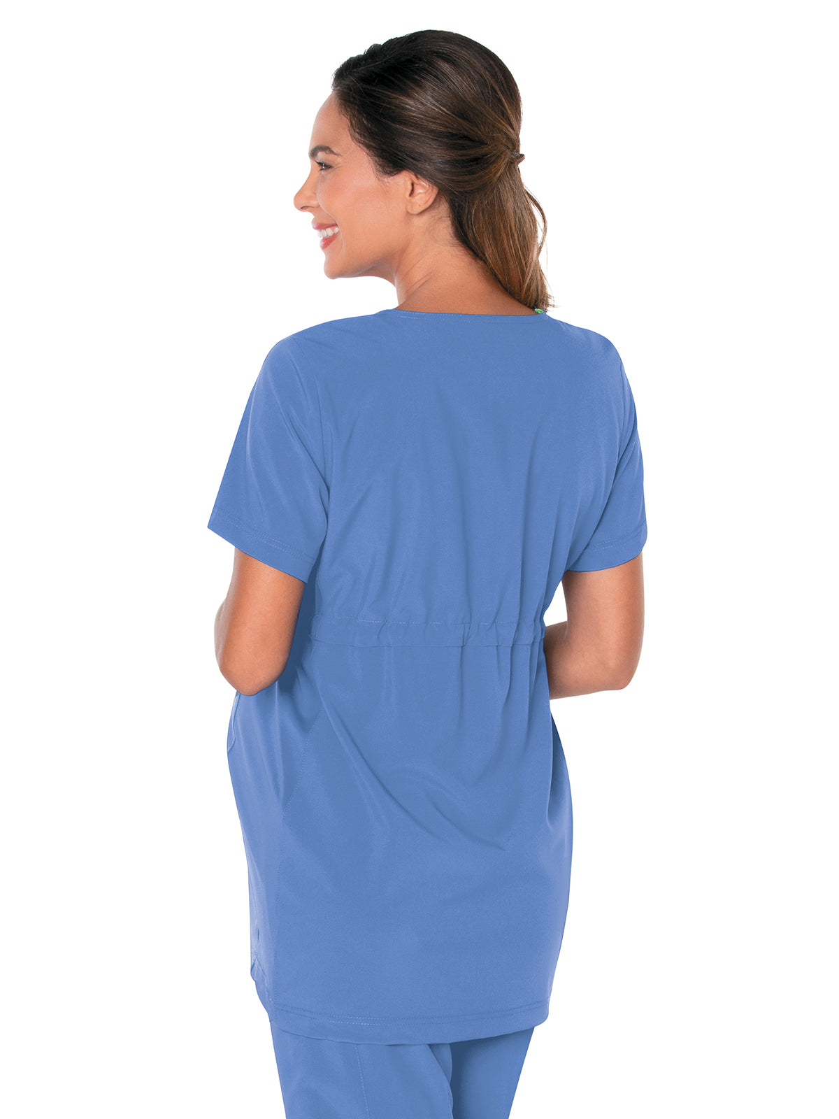 Women's 3-Pocket Adjustable Drawstring Empire Waist V-Neck Maternity Top - 4399 - Ceil