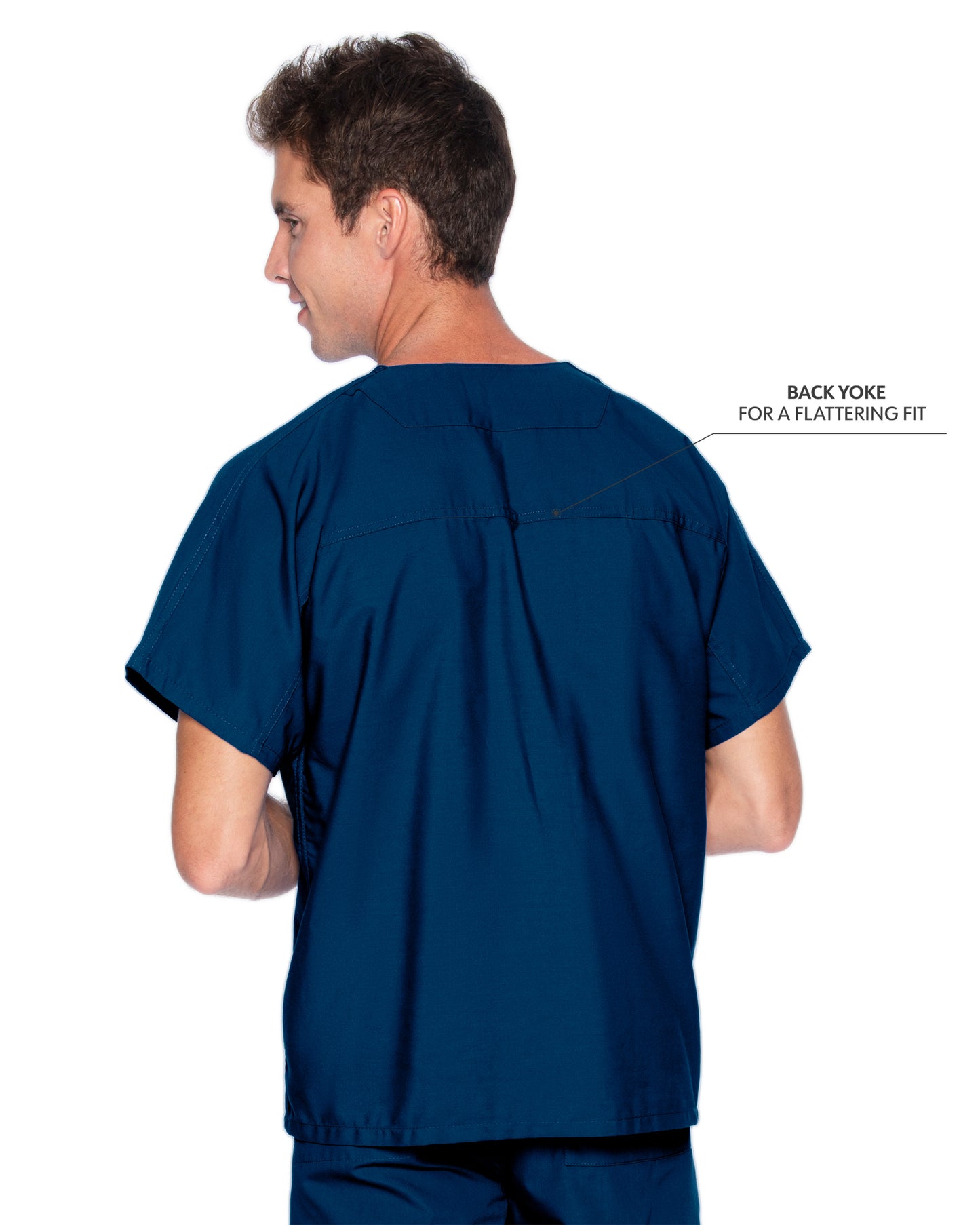 Unisex Reversible 1-Pocket V-Neck Top - 7502 - Navy