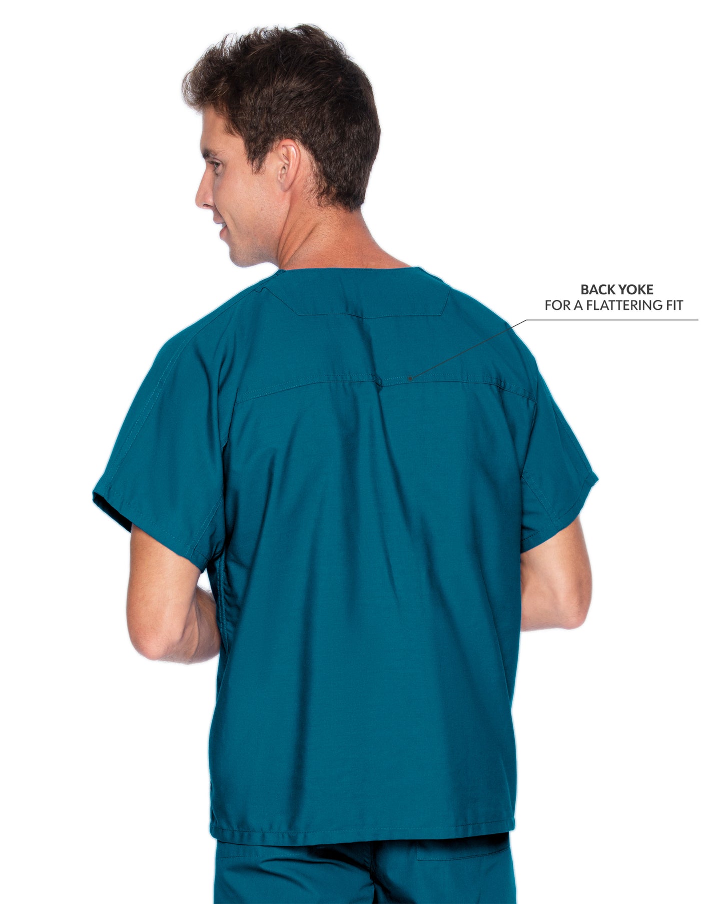 Unisex Reversible 1-Pocket V-Neck Top - 7502 - Caribbean Blue