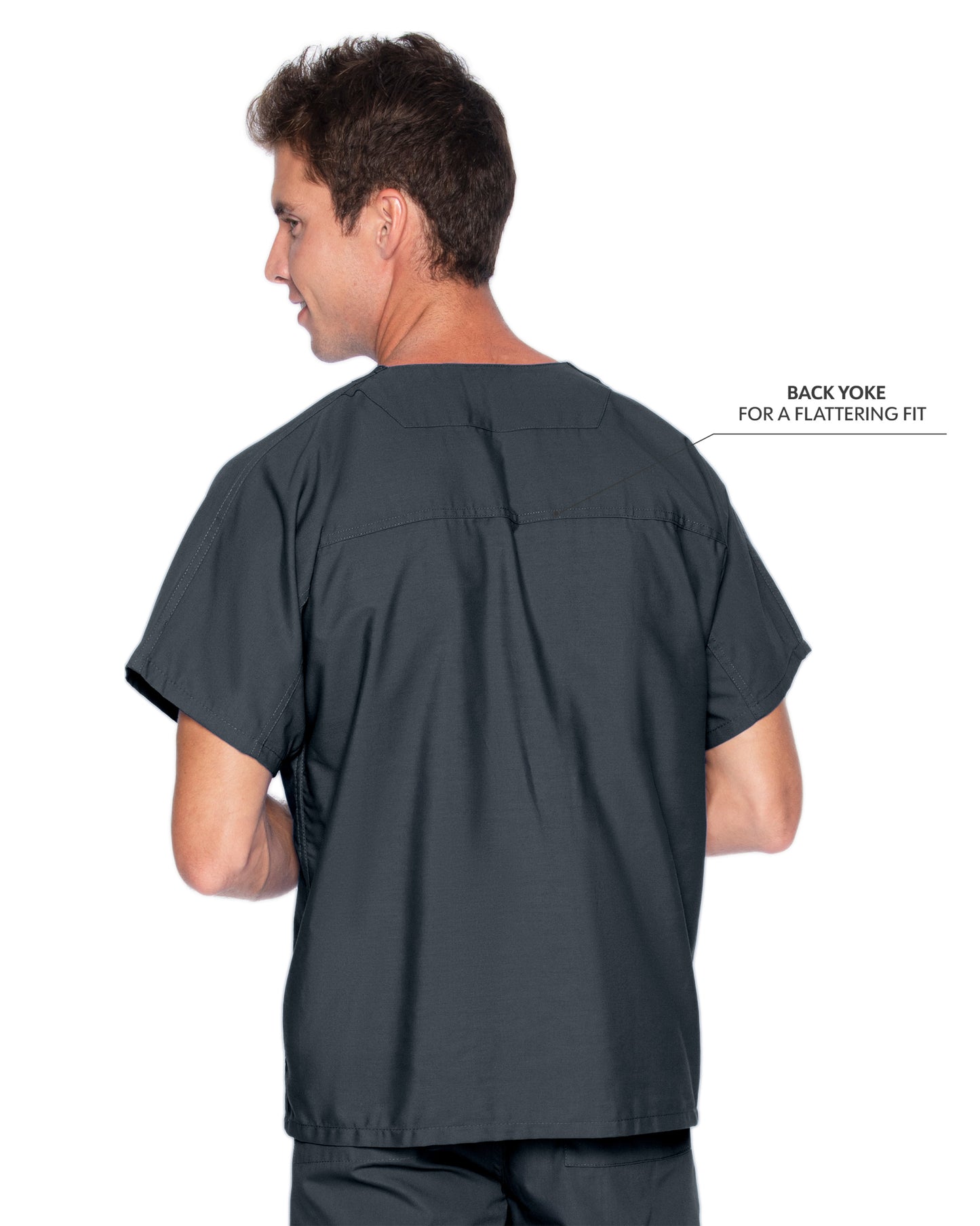 Unisex Reversible 1-Pocket V-Neck Top - 7502 - Graphite
