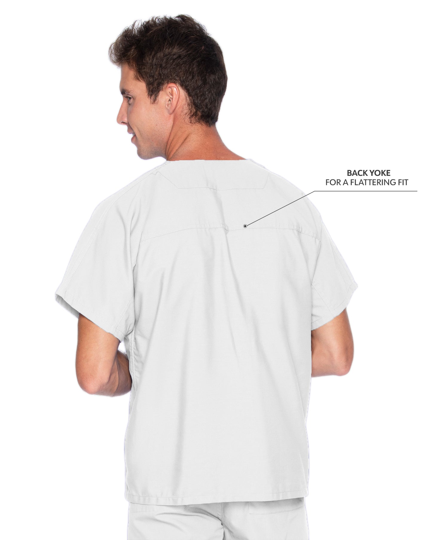 Unisex Reversible 1-Pocket V-Neck Top - 7502 - White