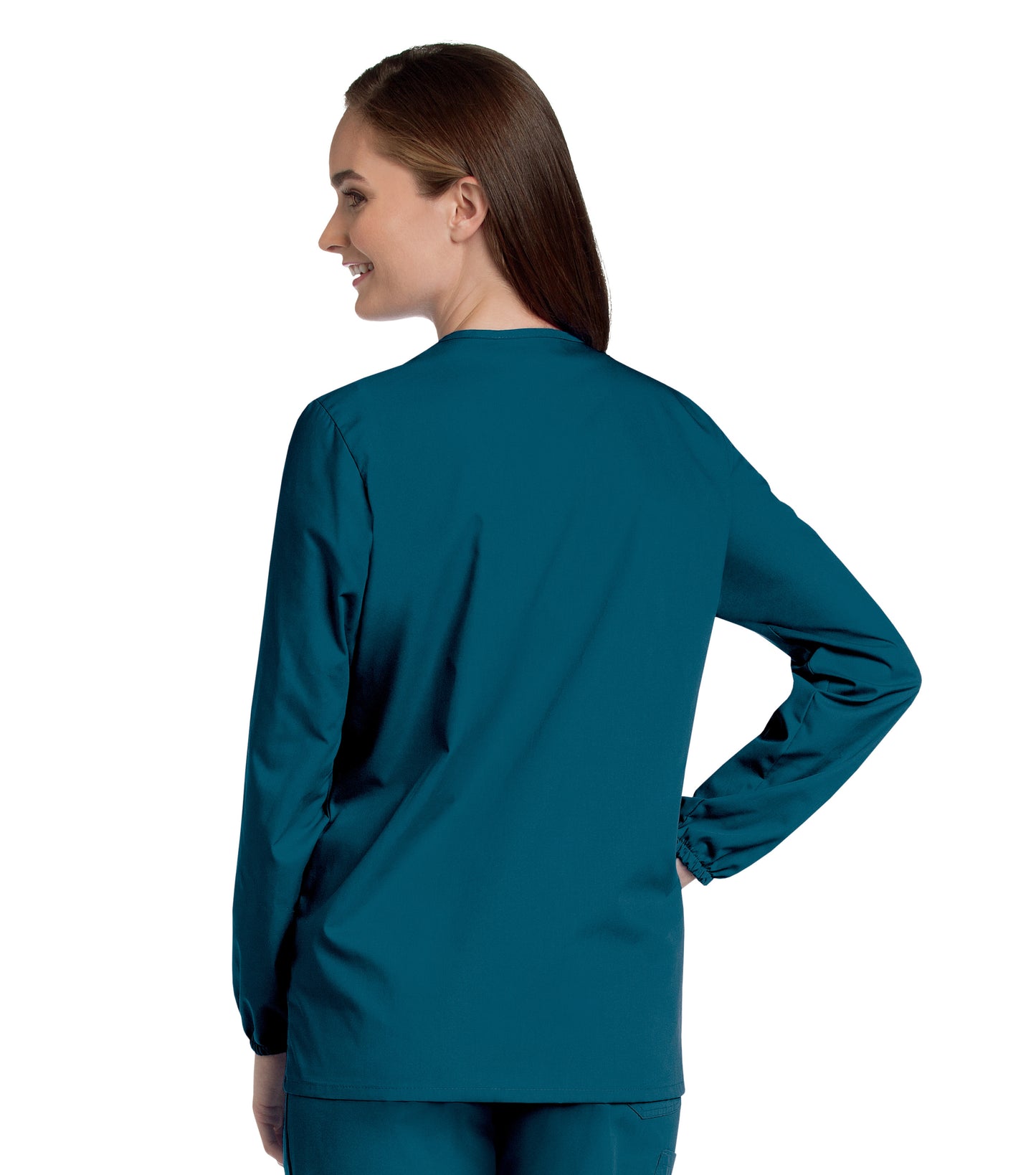 Women's 3-Pocket Crew Neck Warm-Up Jacket - 75221 - Caribbean