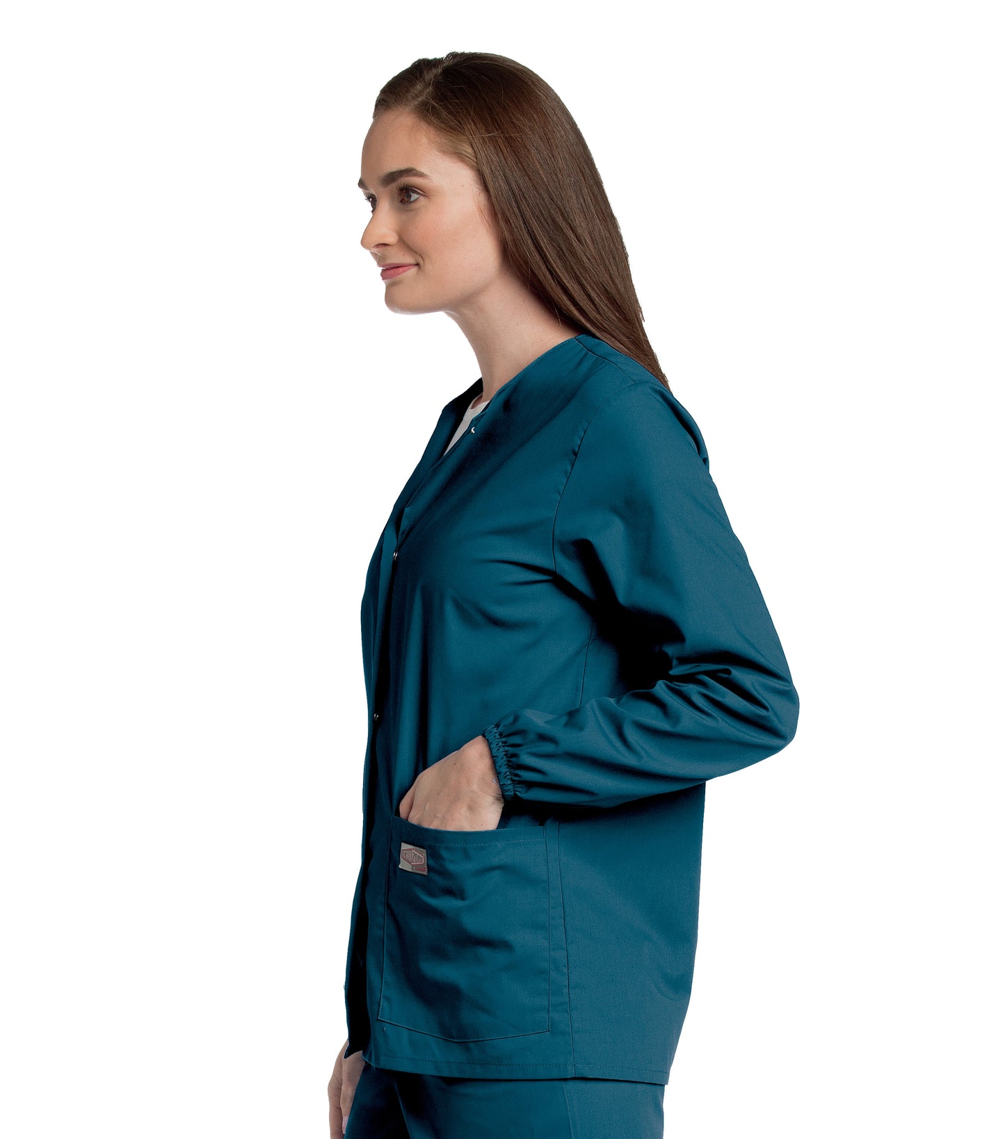 Women's 3-Pocket Crew Neck Warm-Up Jacket - 75221 - Caribbean