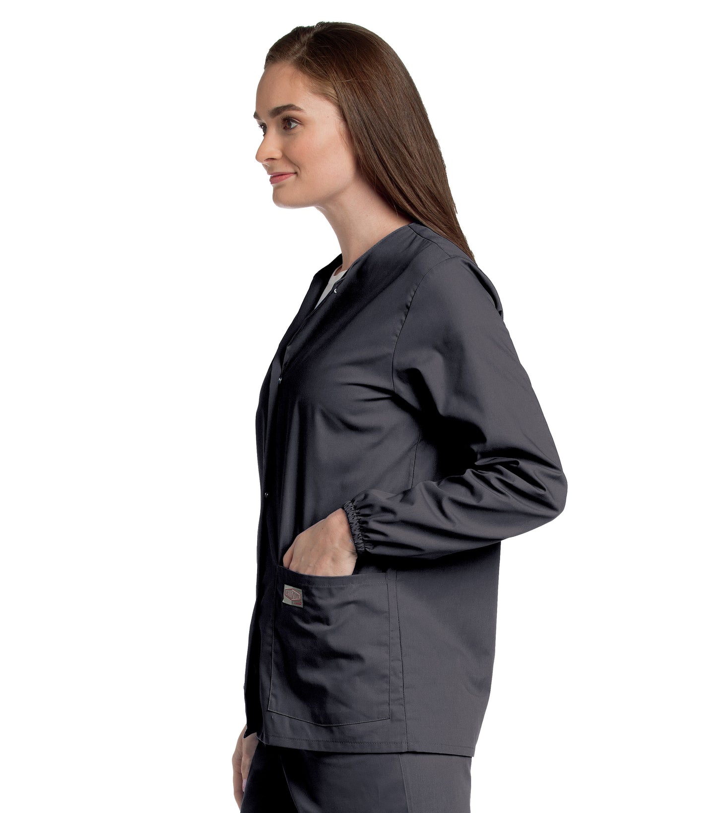 Women's 3-Pocket Crew Neck Warm-Up Jacket - 75221 - Graphite