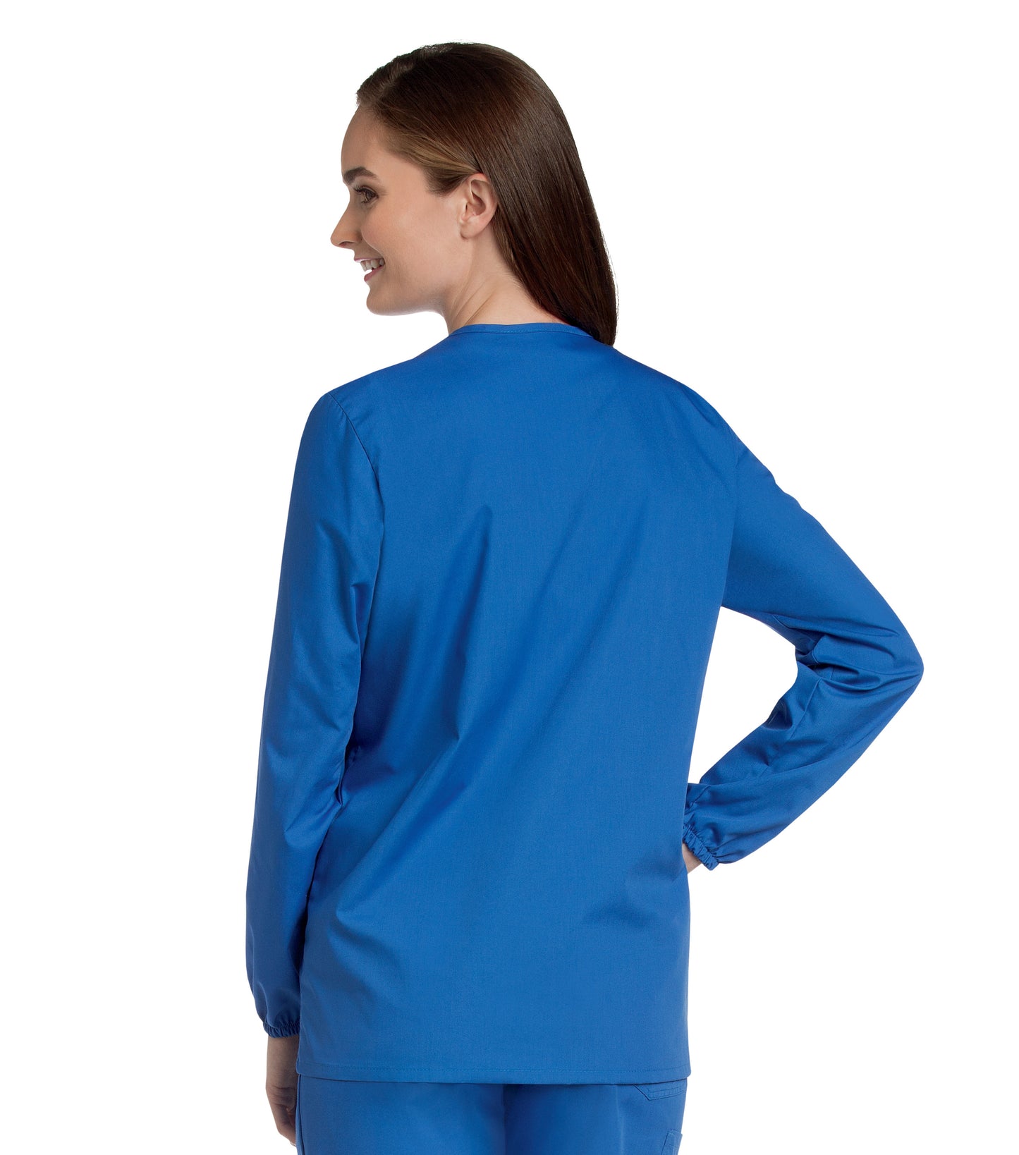 Women's 3-Pocket Crew Neck Warm-Up Jacket - 75221 - Royal Blue