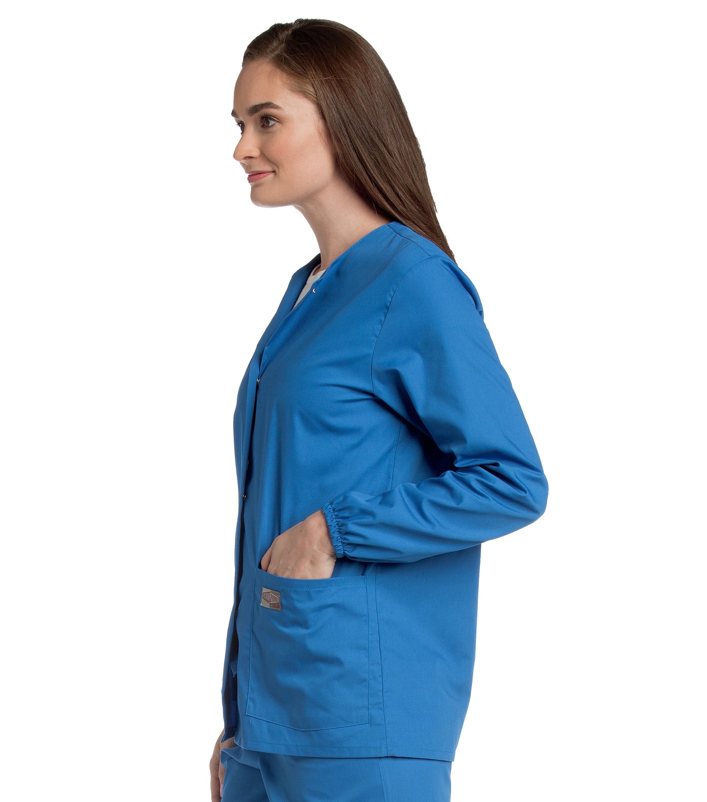 Women's 3-Pocket Crew Neck Warm-Up Jacket - 75221 - Royal Blue