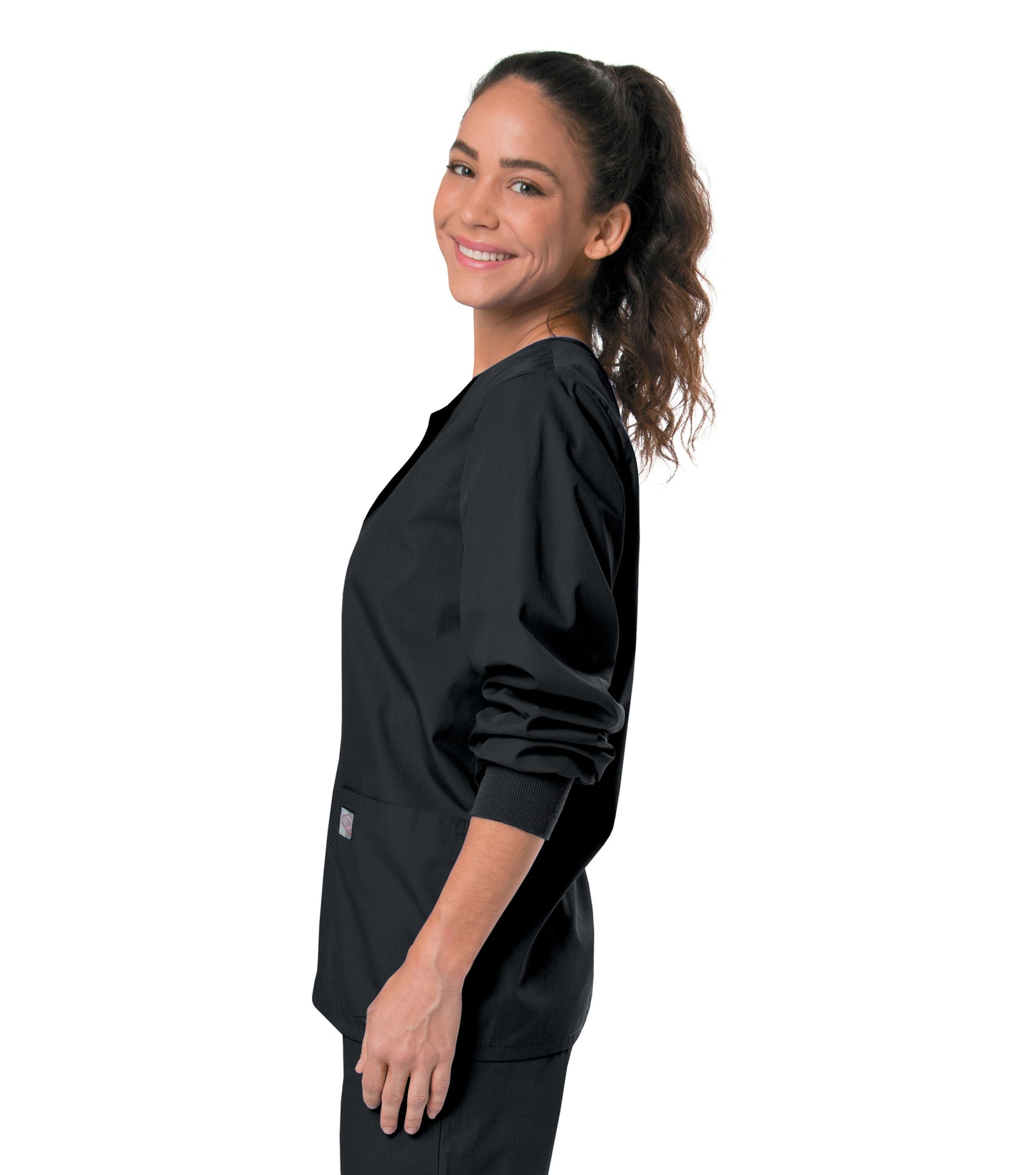 Unisex 3-Pocket Snap-Front Warm-Up Jacket - 75231 - Black