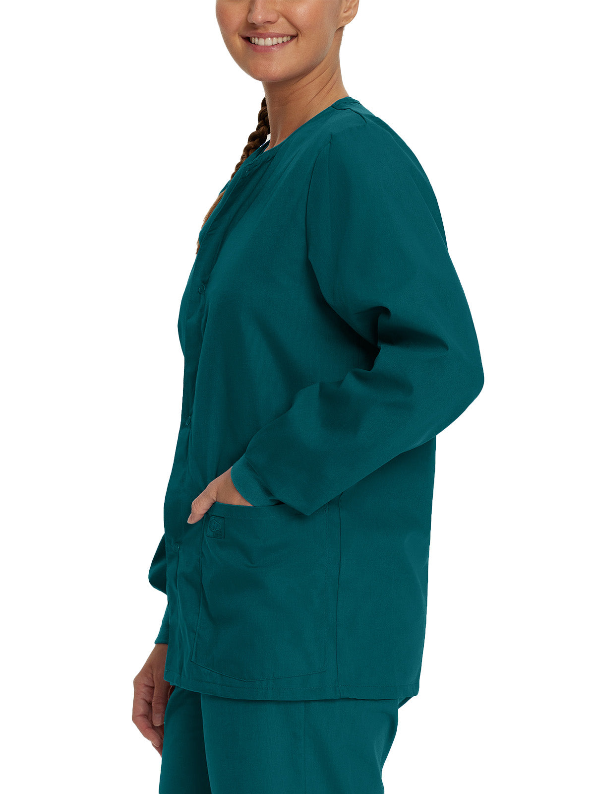 Unisex 3-Pocket Snap-Front Warm-Up Jacket - 75231 - Caribbean