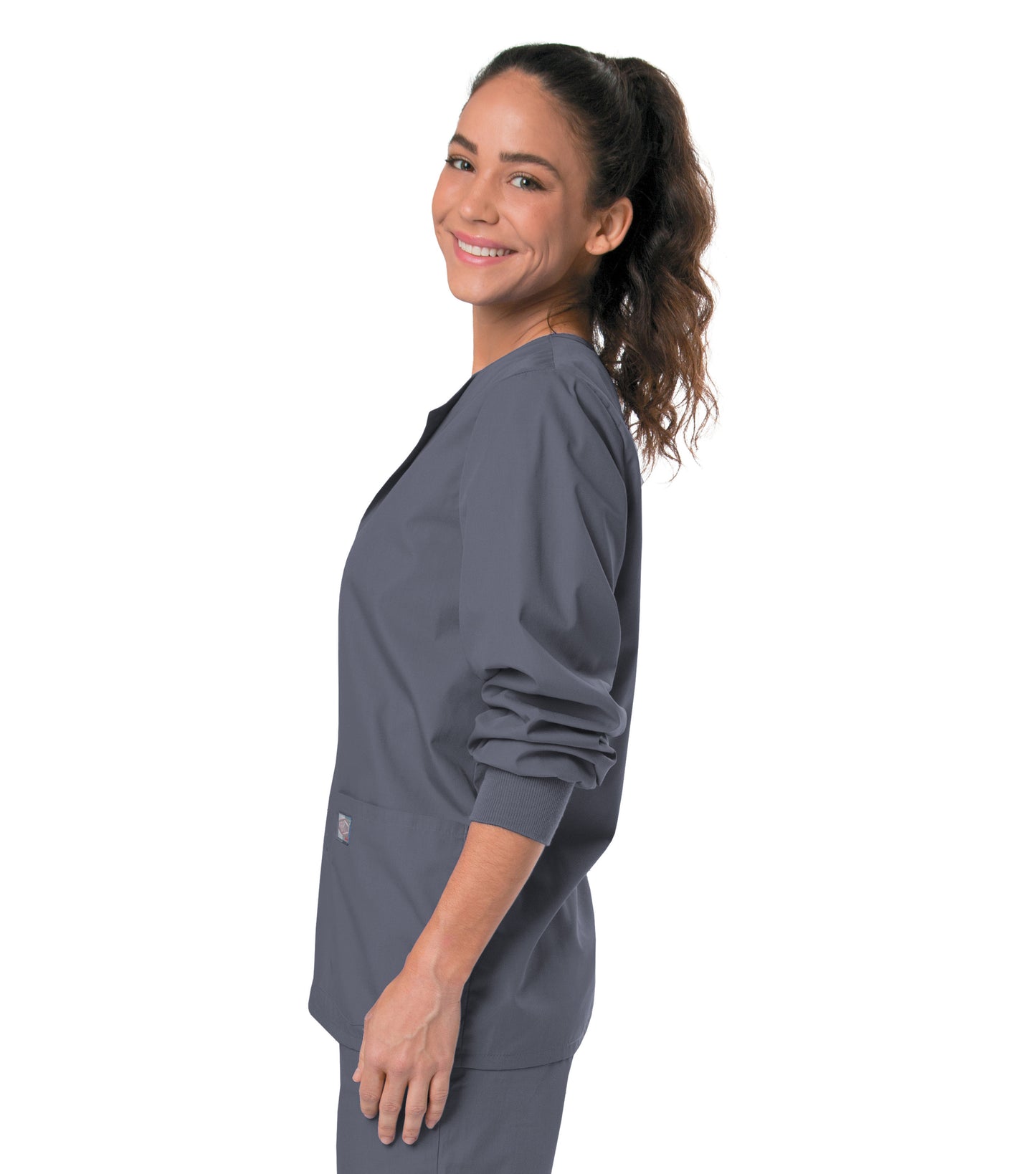 Unisex 3-Pocket Snap-Front Warm-Up Jacket - 75231 - Steel Grey
