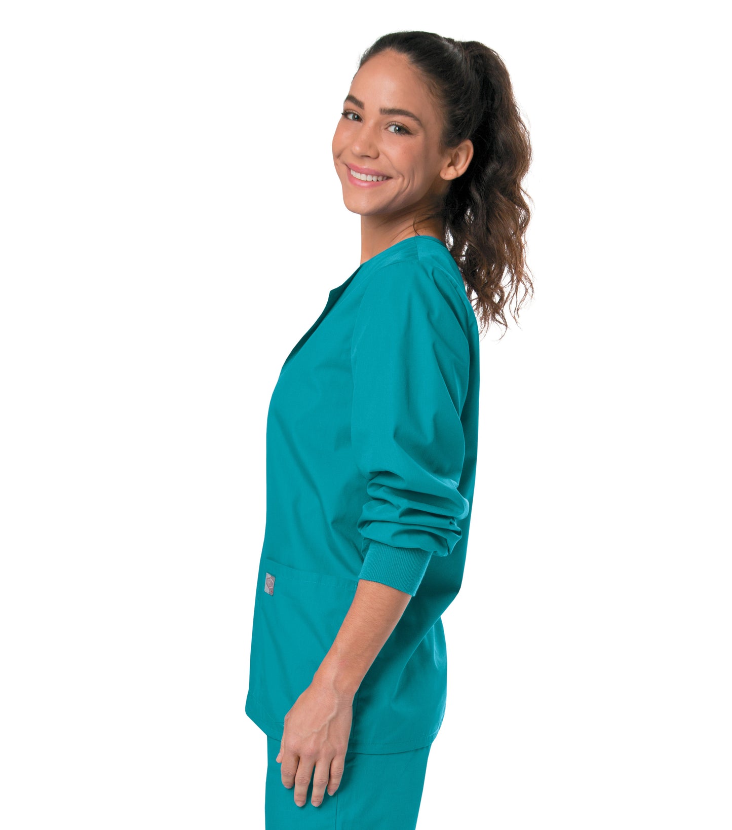 Unisex 3-Pocket Snap-Front Warm-Up Jacket - 75231 - Teal