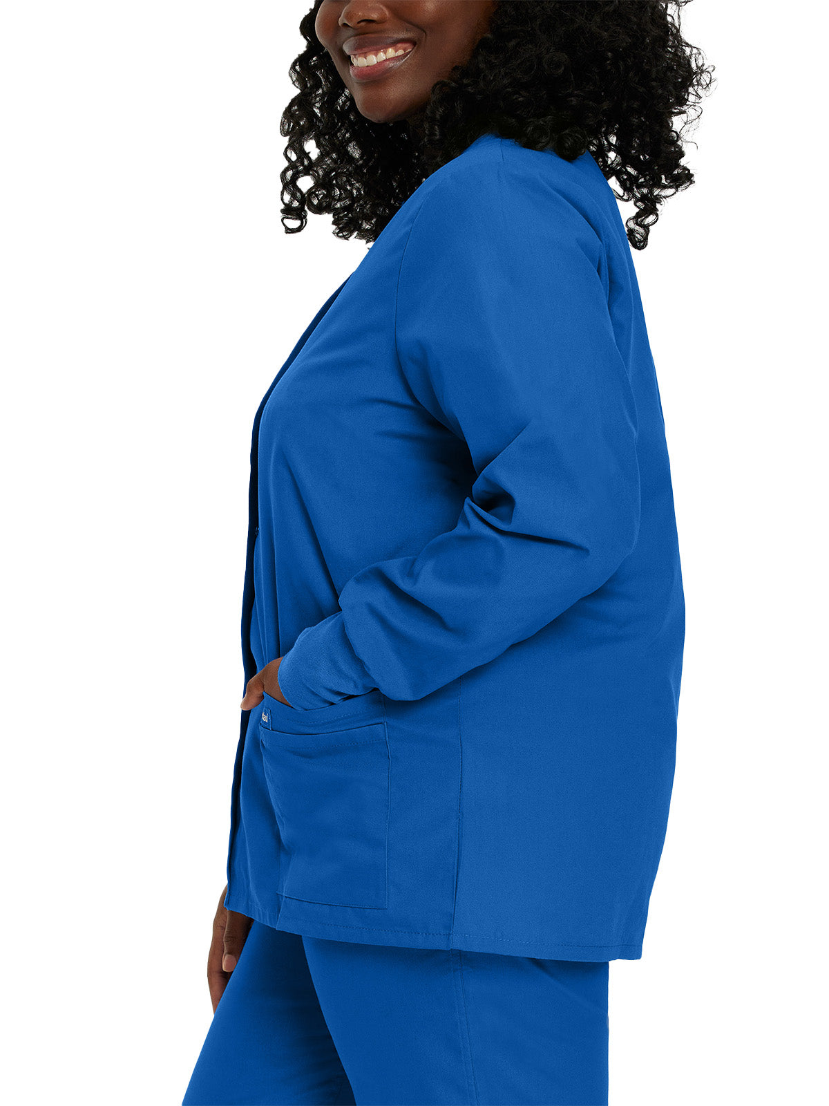 Women's 4-Pocket Crew Neck Warm-Up Jacket - 7525 - Galaxy Blue