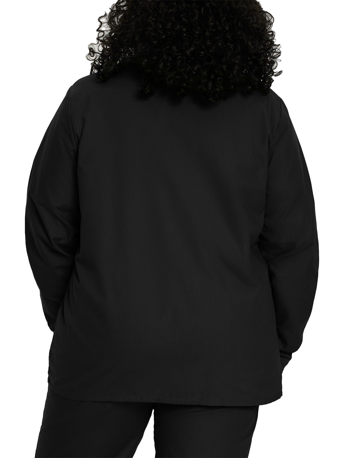 Women's 4-Pocket Crew Neck Warm-Up Jacket - 7525 - Black